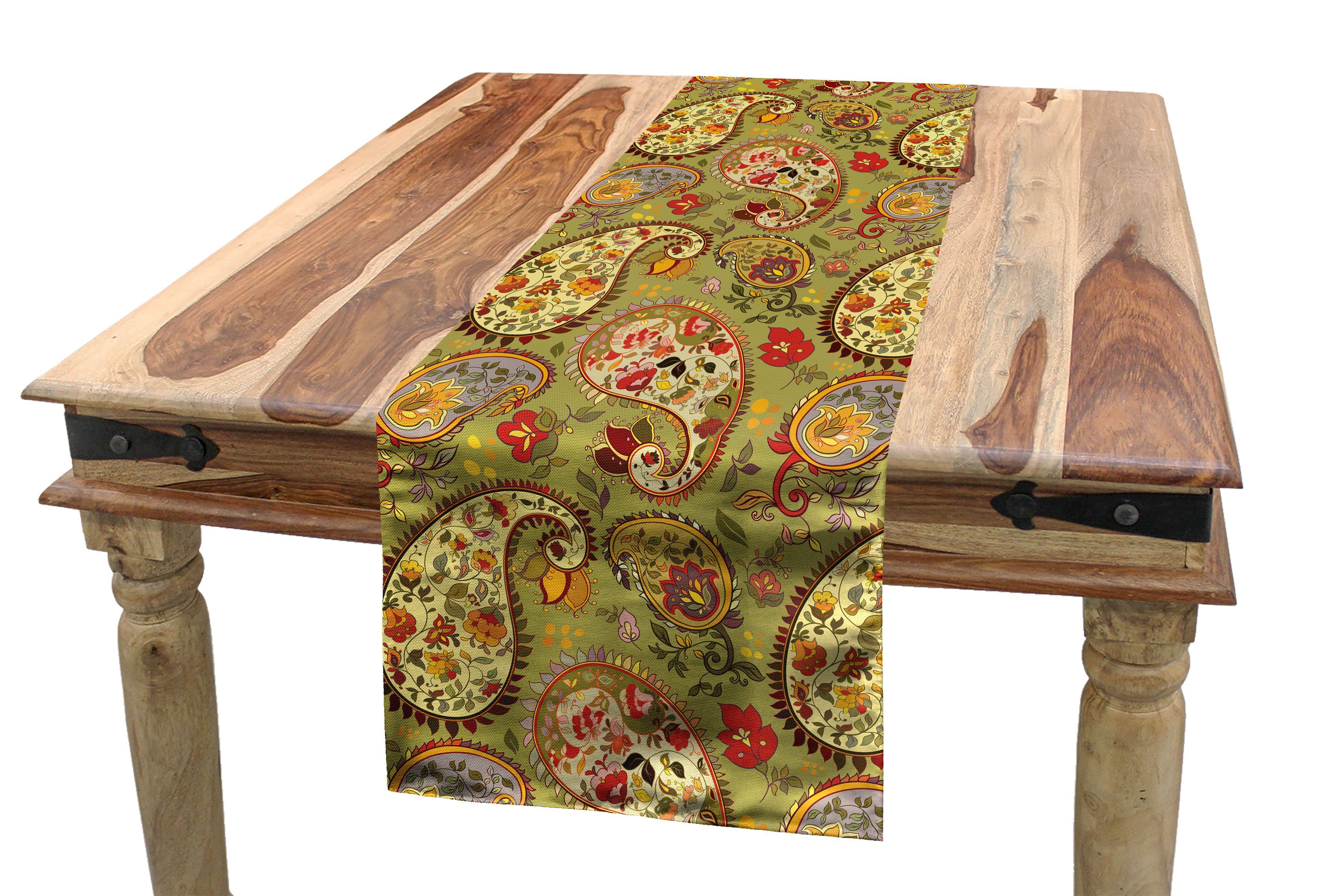 Paisley Stil Tischläufer, Rechteckiger Esszimmer Tischläufer Bunter Abakuhaus persischer Küche Dekorativer