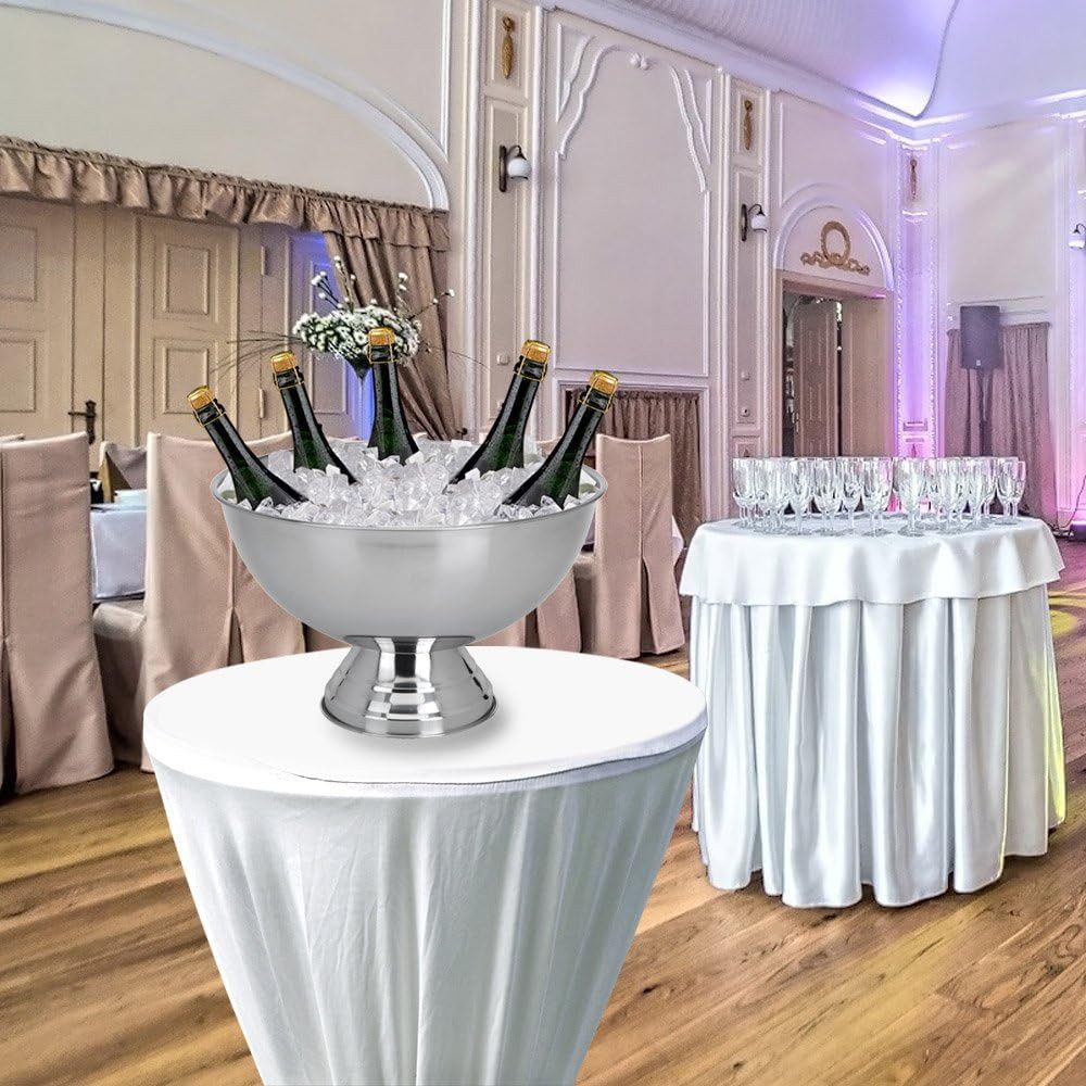 Excellent Houseware Wein- und Sektkühler 1x Sektkühler Edelstahl Champangerschale Kühler Champanger Wein Schale – Bild 3 von 3
