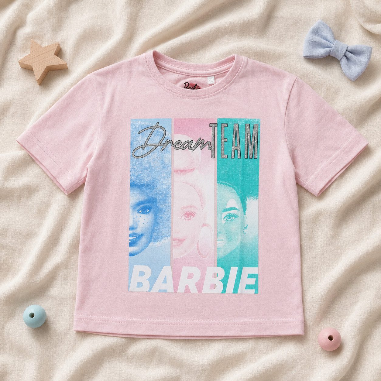 Barbie Print-Shirt Barbie and Friends Mädchen T-Shirt kurzarm Shirt Gr. 134-164 100% Baumwolle