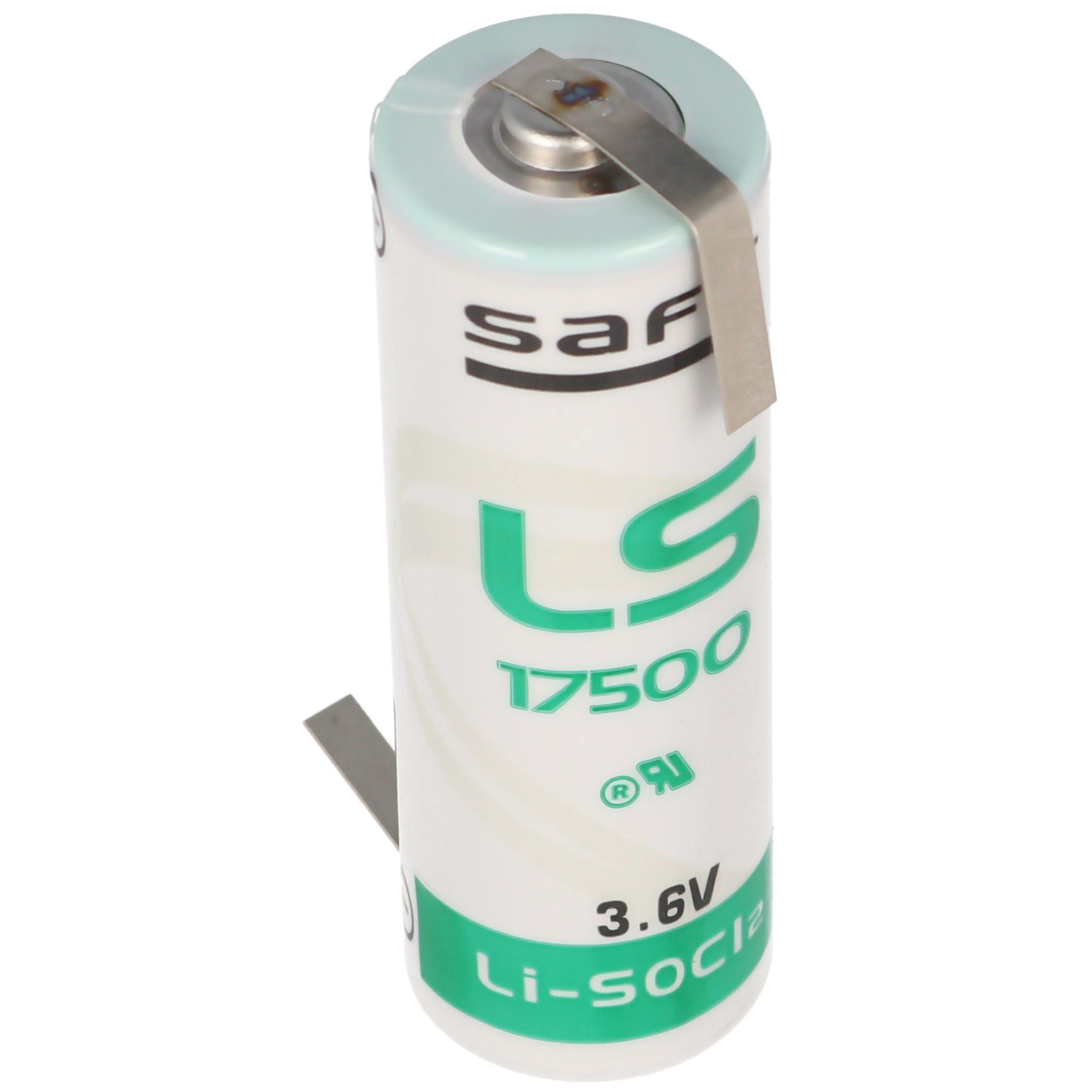 Saft SAFT LS17500 Lithium Batterie, Size A, mit Lötfahne Z-Form Batterie, (3,6 V)