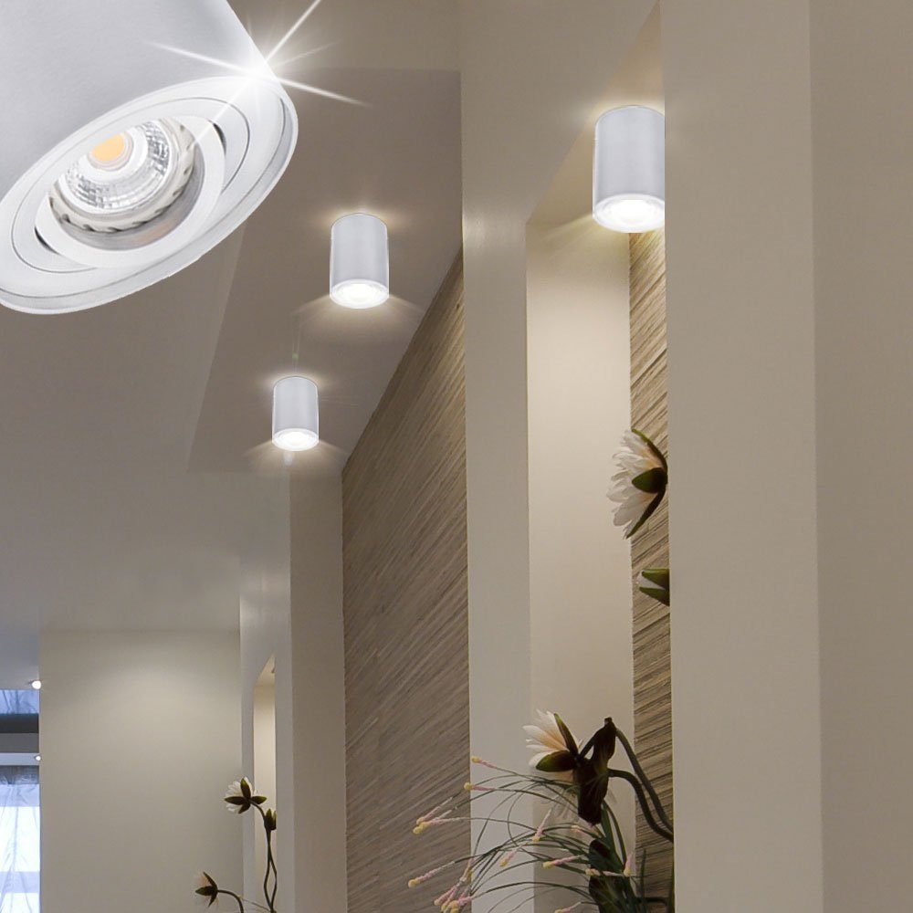 etc-shop LED Einbaustrahler, 3er Set Decken Lampe Küchen Dielen Leuchte Zylinder Form | Strahler