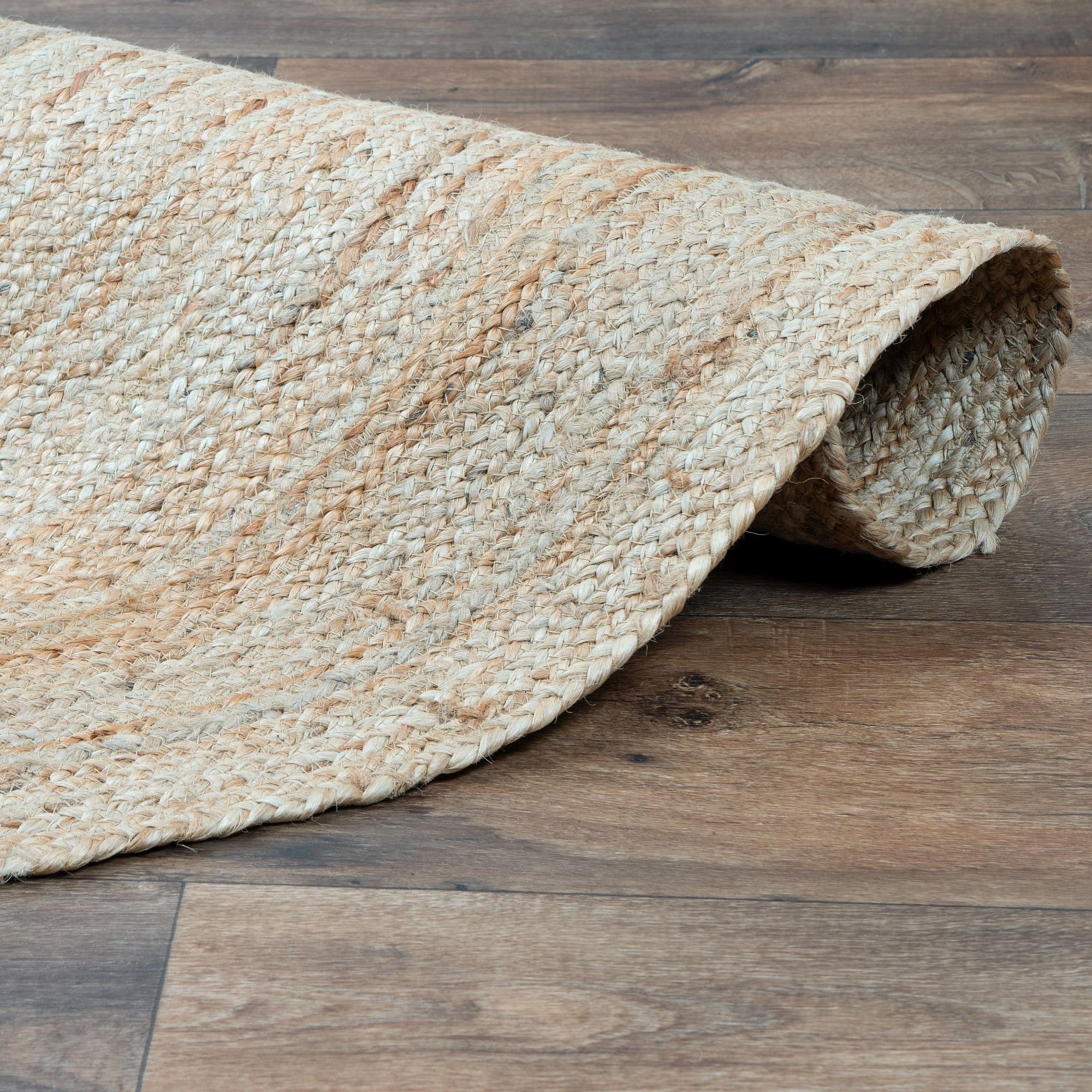 Consilio Concept Teppich JUTOS Wohnzimmer Teppich Natur Beige Jute Boho Landhausstil, Rund – Bild 4 von 5