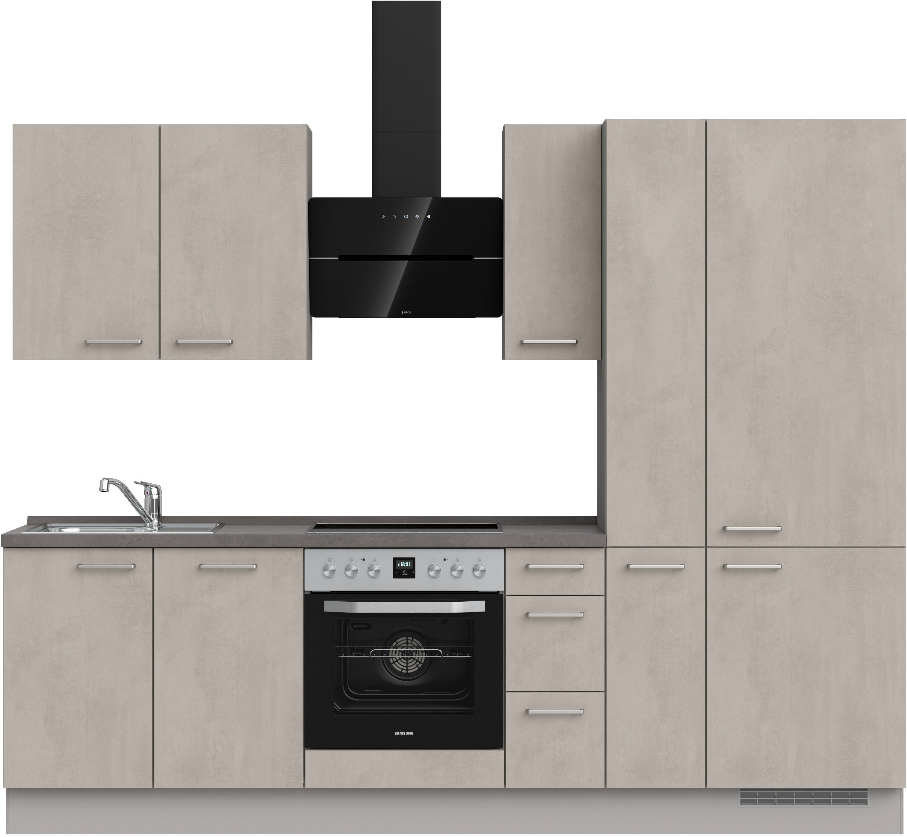 nobilia® Кухниzeile "Riva II", vormontiert, Ausrichtung wählbar, Breite 270 cm, wahlw. mit E-Geräten