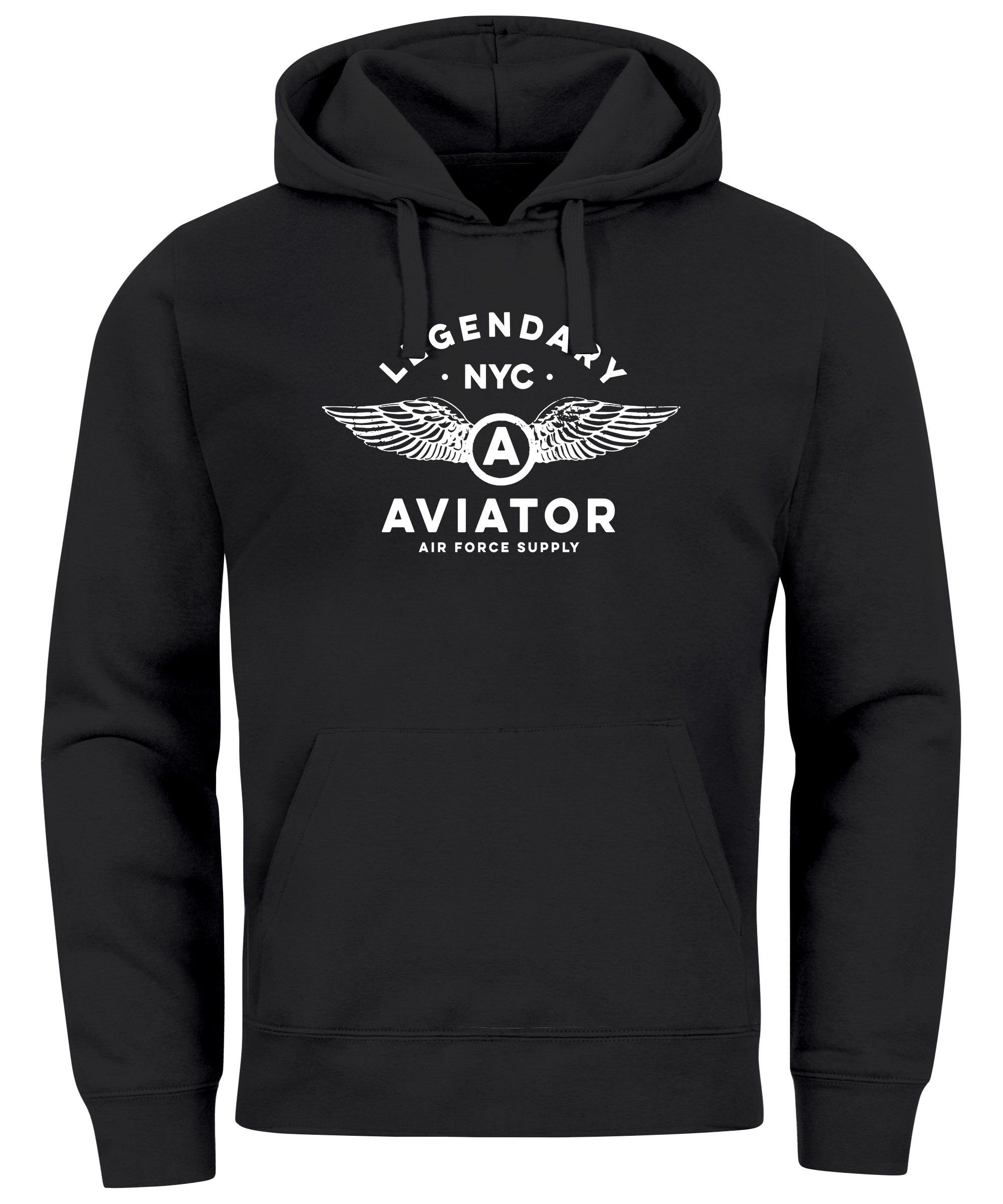 Neverless Hoodie Hoodie Herren Legendary NYC Aviator Air Force Luftwaffe Fl günstig online kaufen