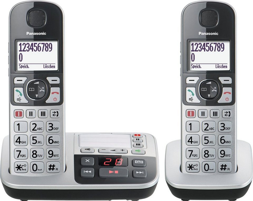 Panasonic KX-TGE522 Seniorentelefon (Mobilteile: 2, inkl. Anrufbeantworter)