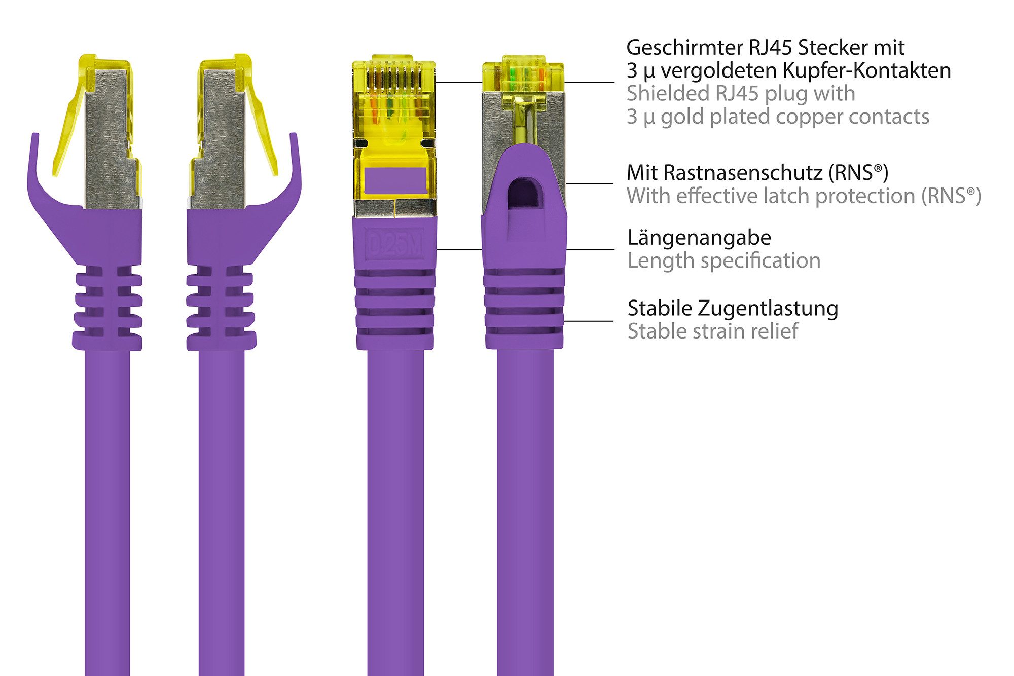 GOOD CONNECTIONS Patchkabel Ethernet Netzwerkkabel, RJ45 Stecker gerade, RJ45 Stecker gerade (25 cm)