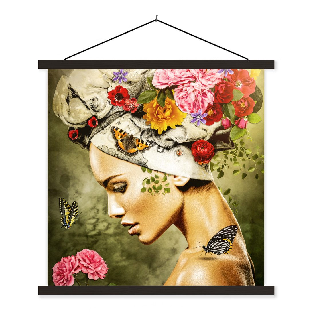 MuchoWow Poster Frau - Blumen - günstig online kaufen