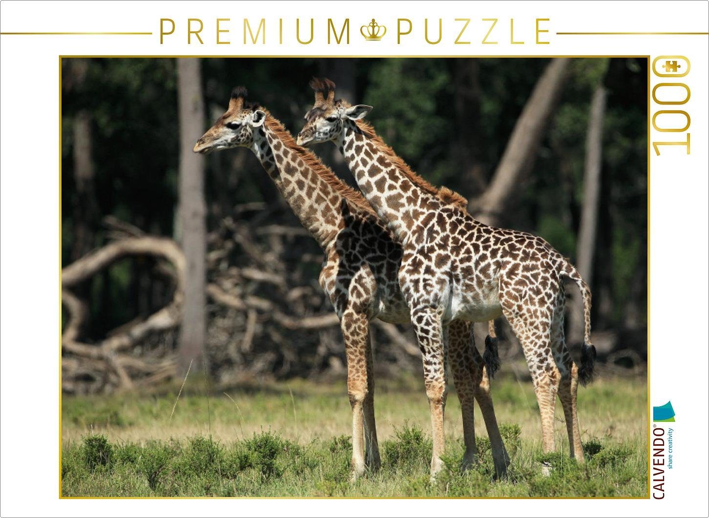 CALVENDO Puzzle CALVENDO Puzzle Giraffen – Zwillinge 1000 Teile Lege-Größe 64 x 48 cm Foto-Puzzle Bild von Michael Herzog, 1000 Puzzleteile