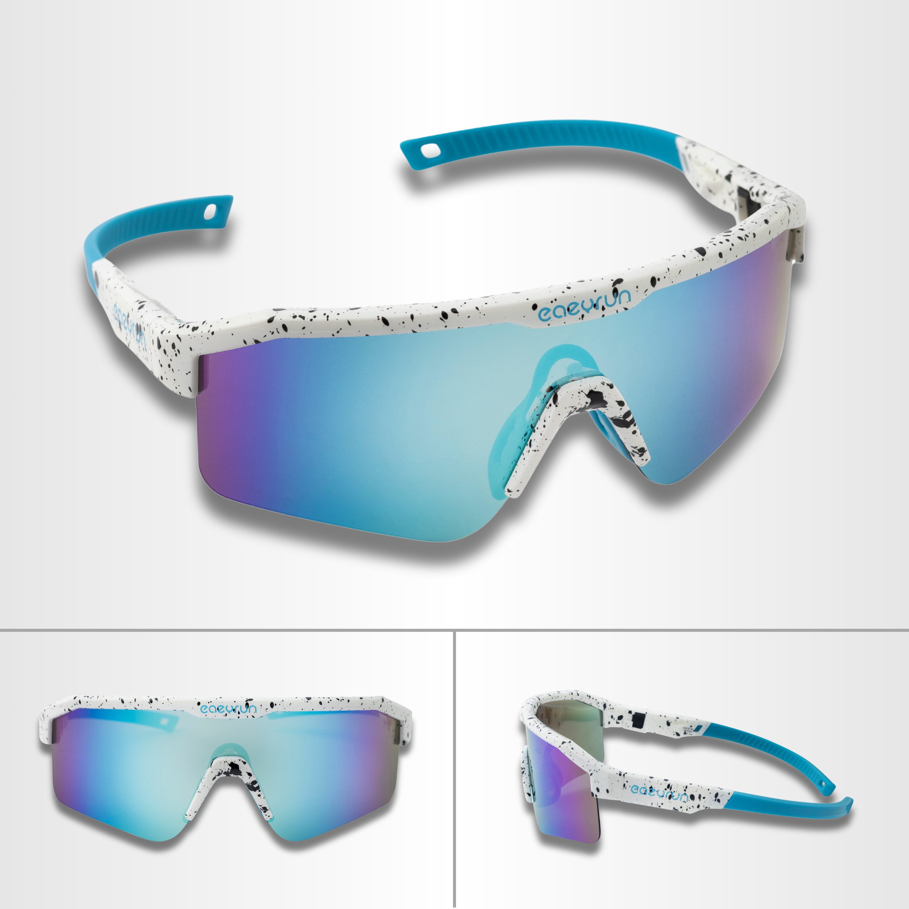 EyeAm Fahrradbrille, Sportbrille, Unisex Design, Für Sport, Rad, Laufen, MTB & Outdoor, (Modell: EAZYRUN), UV-Schutz 400