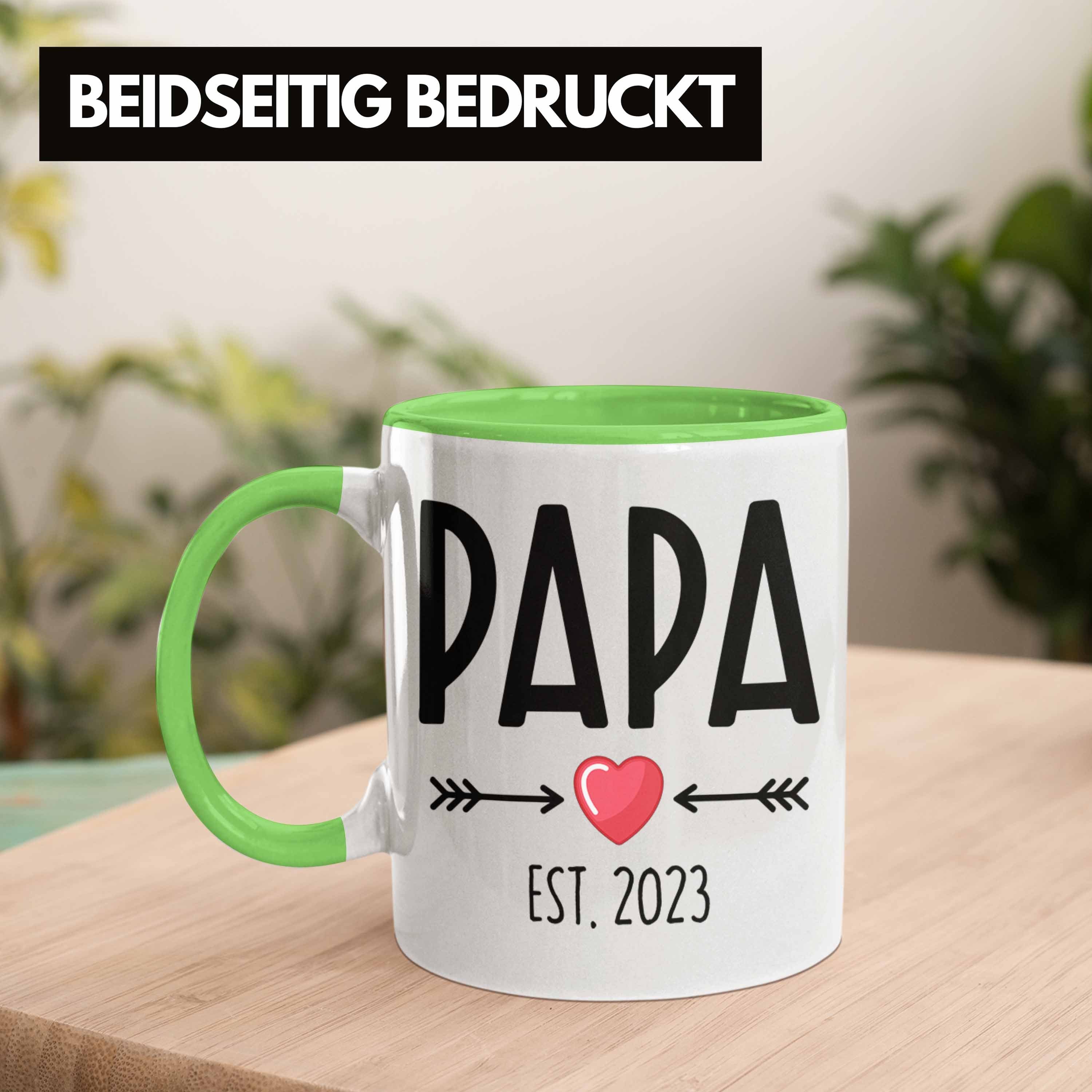 Schwangerschaft Trendation Du Grün Trendation Geschenk Wirst Papa 2023 - Tasse Tasse