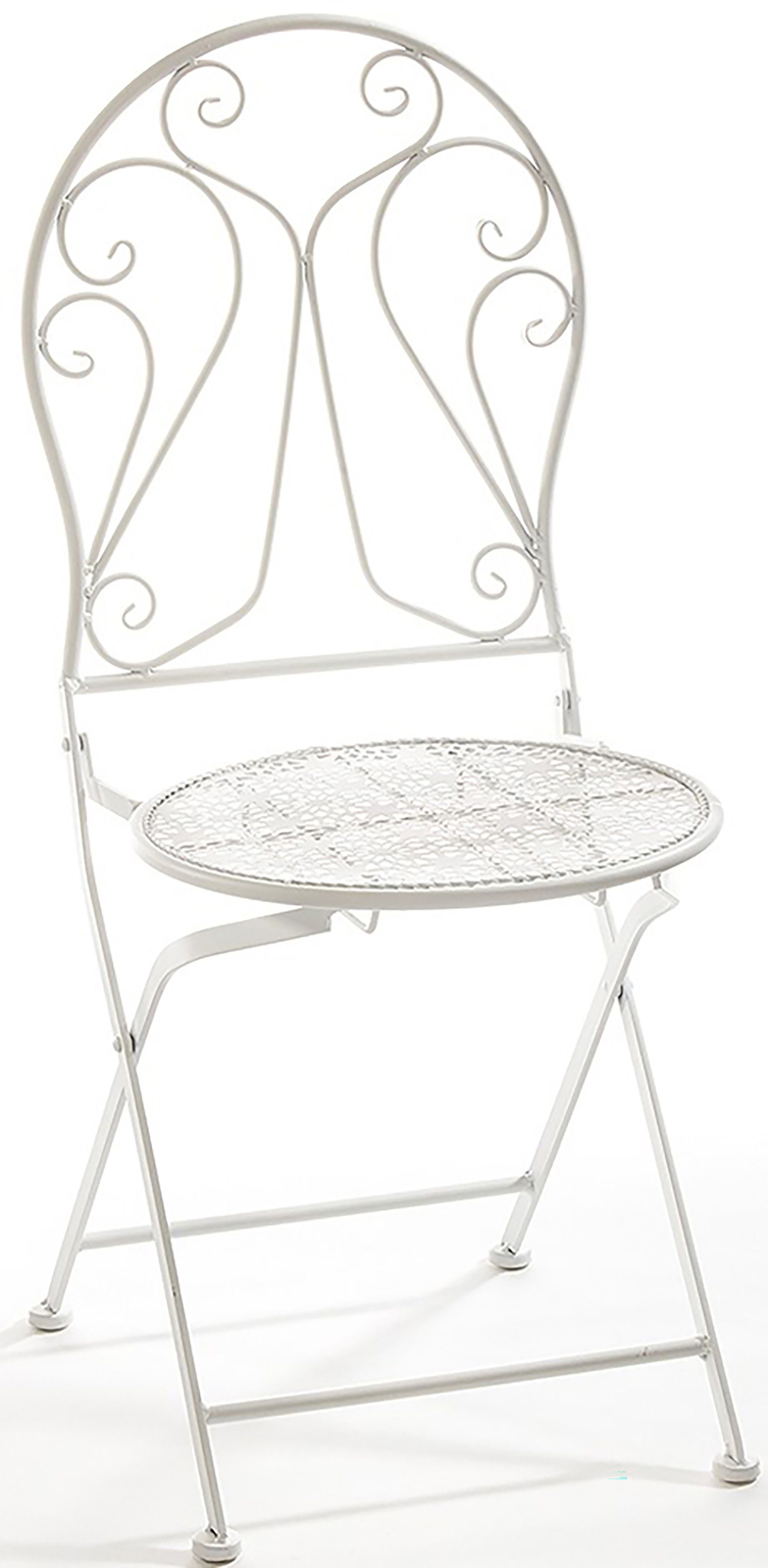 Kobolo 4-Fußstuhl Klappstuhl aus H verfügbar, der St) in Farbe Metall 1 cm (Tisch 94 weiß