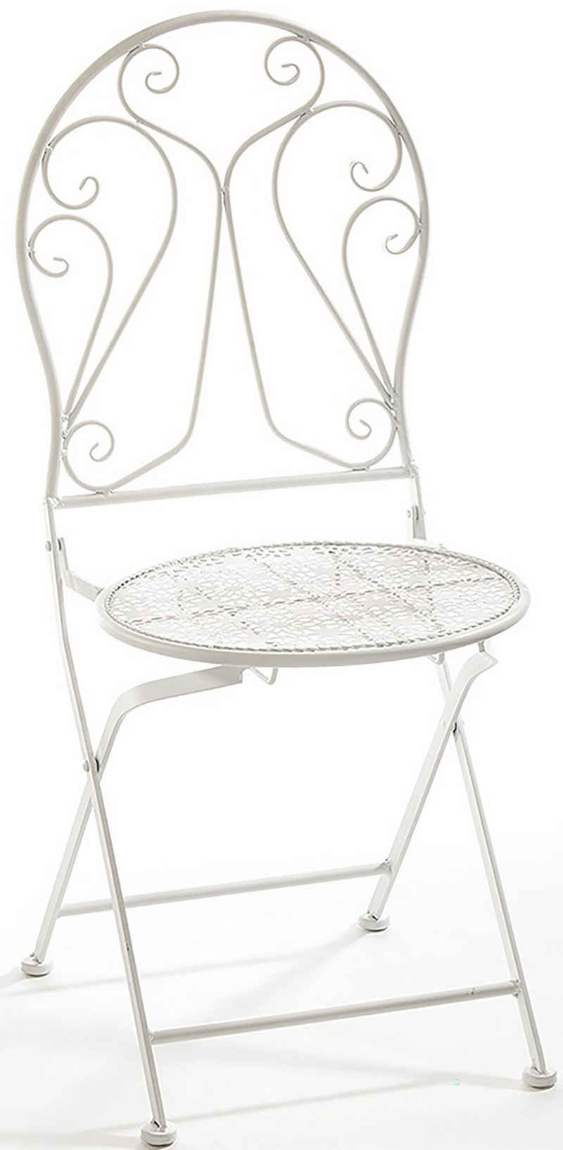 Kobolo 4-Fußstuhl Klappstuhl aus Metall in der Farbe weiß H 94 cm (Tisch verfügbar, 1 St)