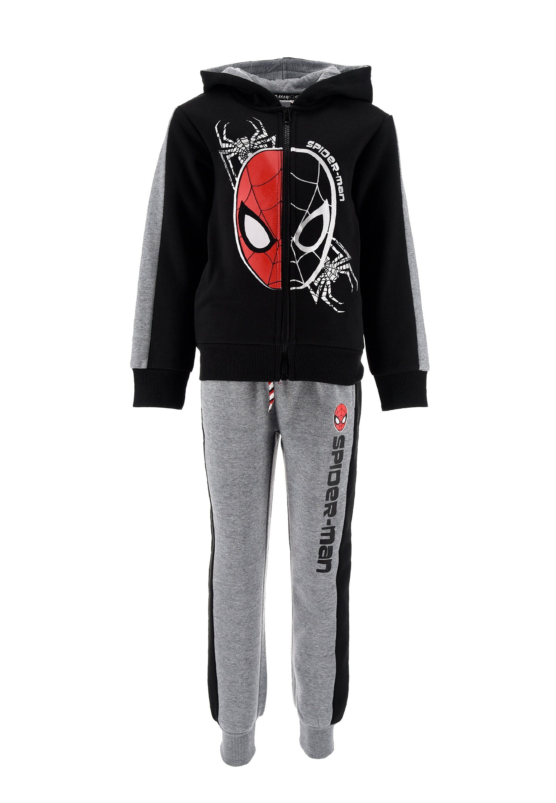 Spiderman Jogginganzug Kinder Jungen Trainings-Anzug mit Kapuzen Sweatjacke  und Jogging-Hose (SET, 2-tlg)