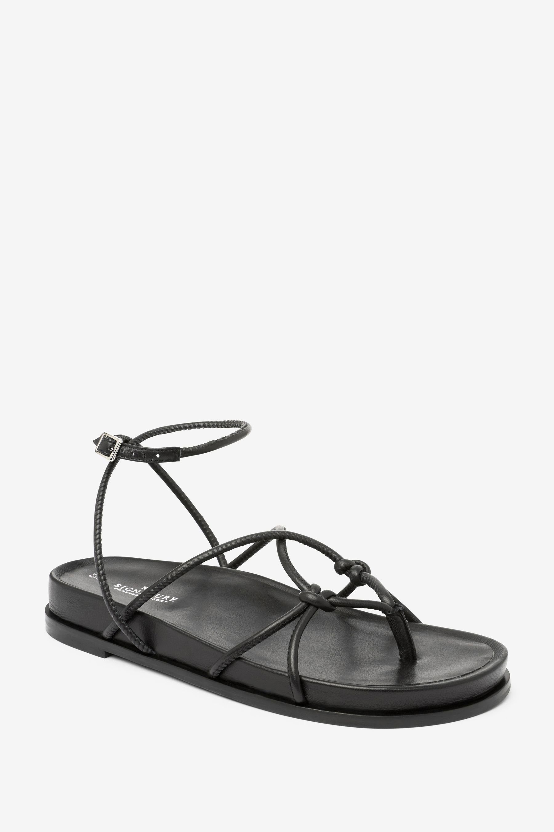 Next Forever (1-tlg) mit Knotendetail Black Comfort® Sandale Ledersandalen