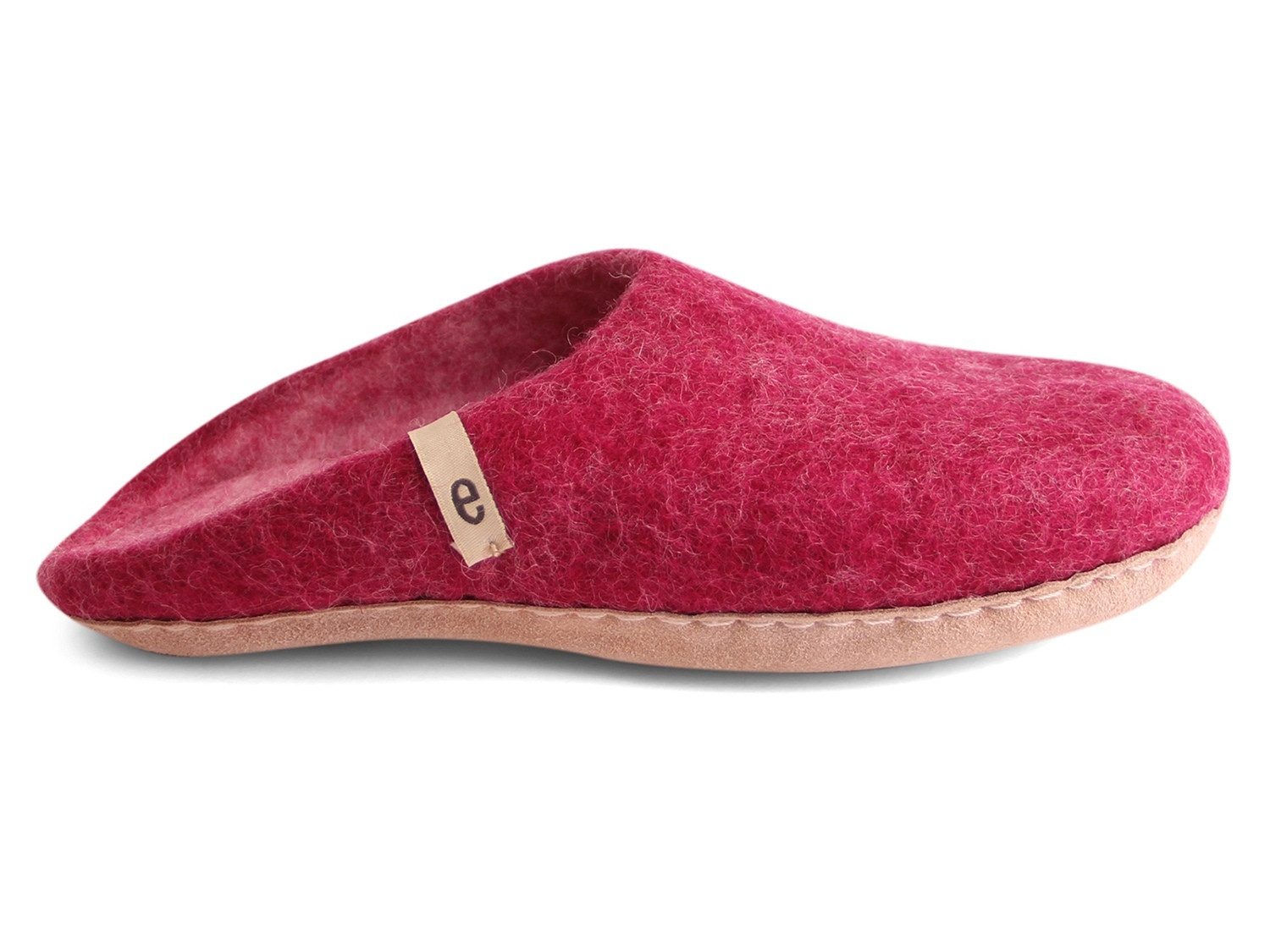 Unisex Filzpantoffel mit Ledersohle Pantoffel