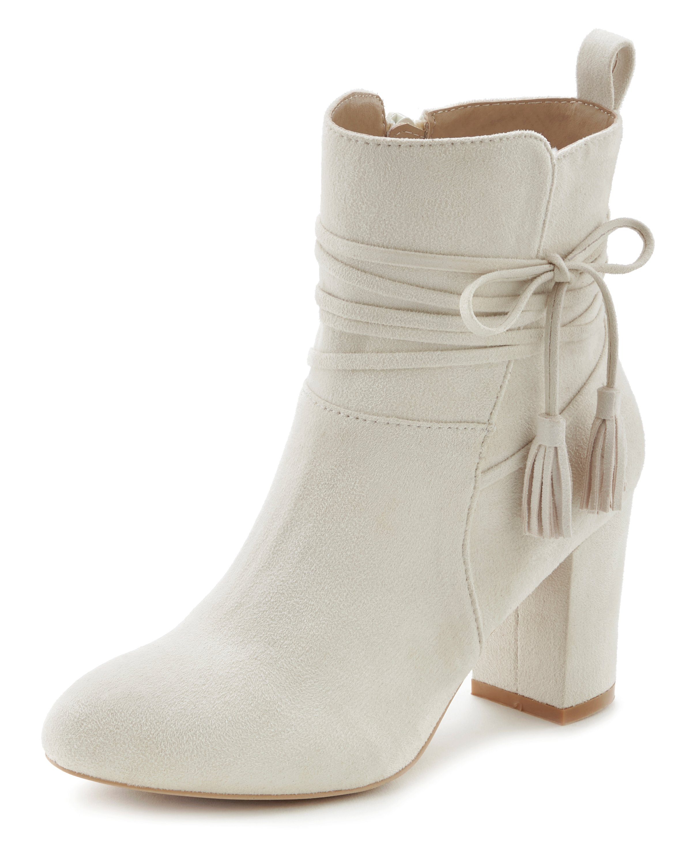 High-Heel-Stiefelette, Stiefelette LASCANA beige Blockabsatz, Stiefel mit Boots, Ankle