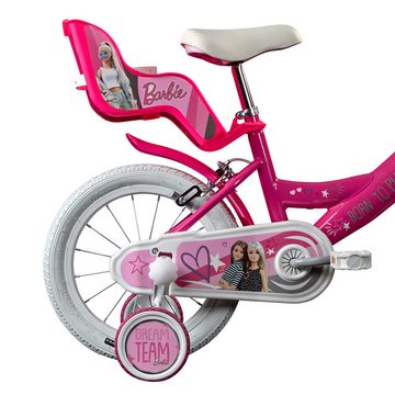 Barbie Kinderfahrrad Barbie, 1 Gang, ohne Schaltung, Kinderfahrrad 14 Zoll Mädchenfahrrad ab 3 110-115cm Fahrrad Kinderrad