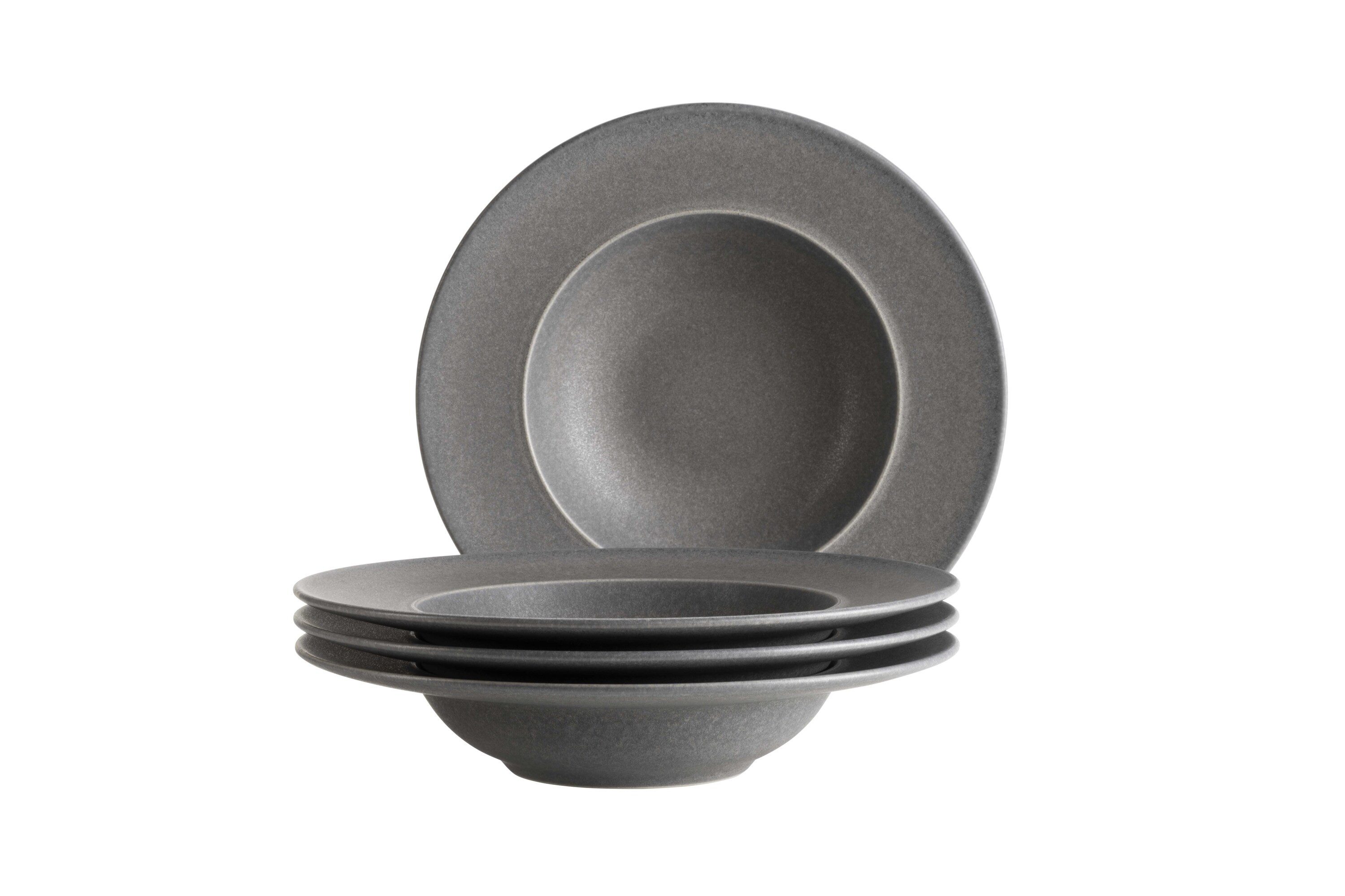 MÄSER Teller-Set Unico (4-tlg), 4 Personen, Steinzeug