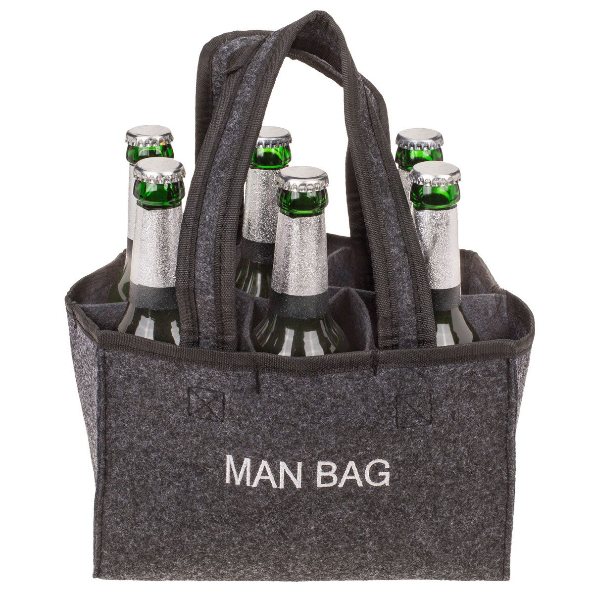 Out of the Blue Flaschenträger Bier Flaschenträger mit Kronkorken Pistole MAN BAG Männerhandtasche (2-St), MAN BAG, Männerhandtasche