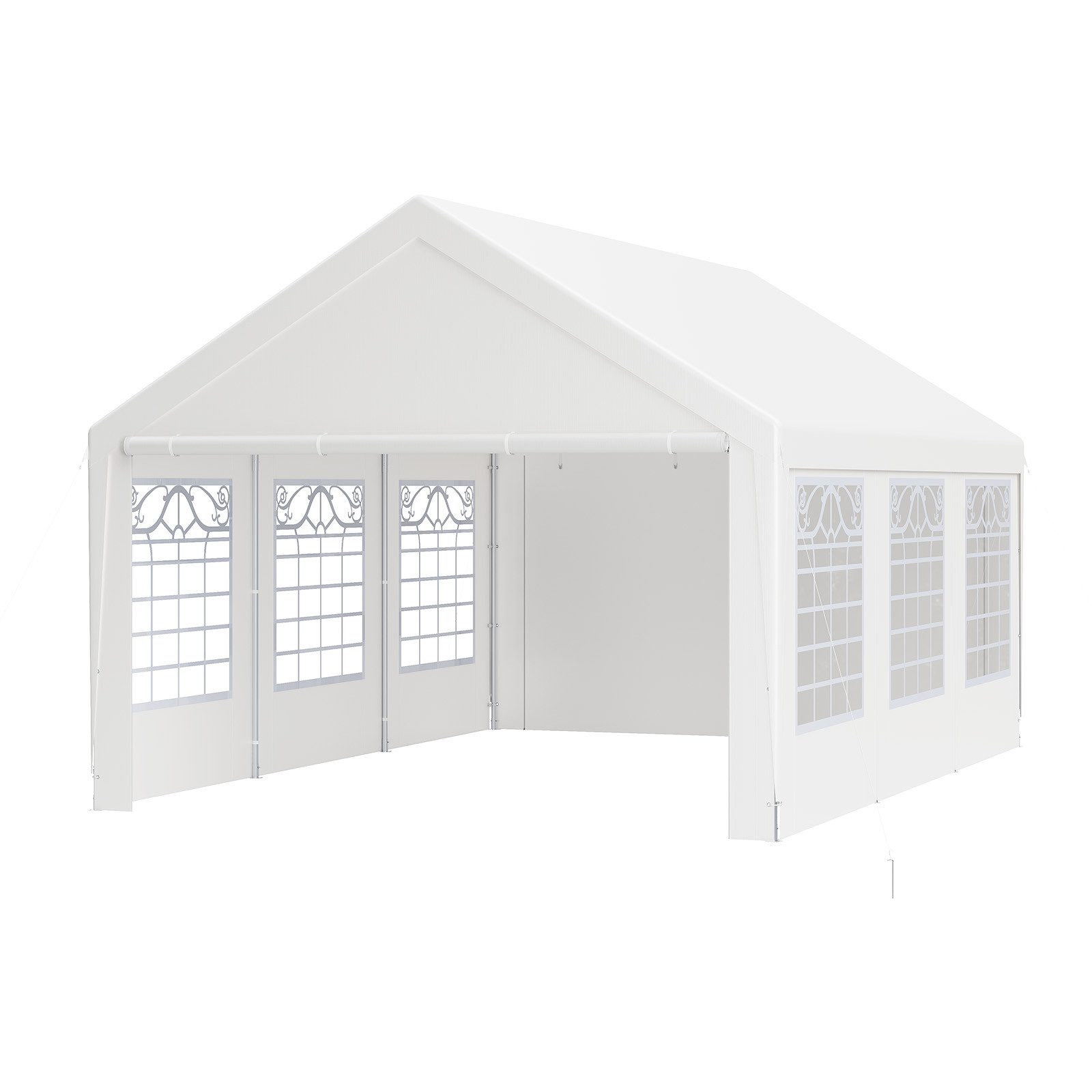 Woltu Pavillon, Pavillon 3x6, Partyzelt wasserdicht, mit 8 Wänden, Weiß