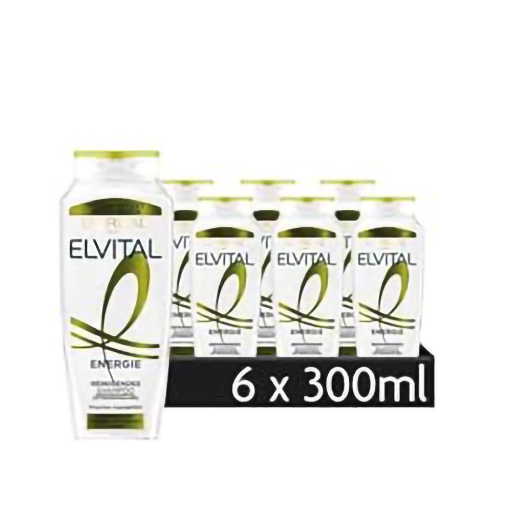 L'ORÉAL PARIS Haarshampoo L'Oréal Paris Elvital Energie Citrus CR Shampoo, Packung, 6-tlg., Für normales bis schnell fettendes Haar, sorgt für Glanz.