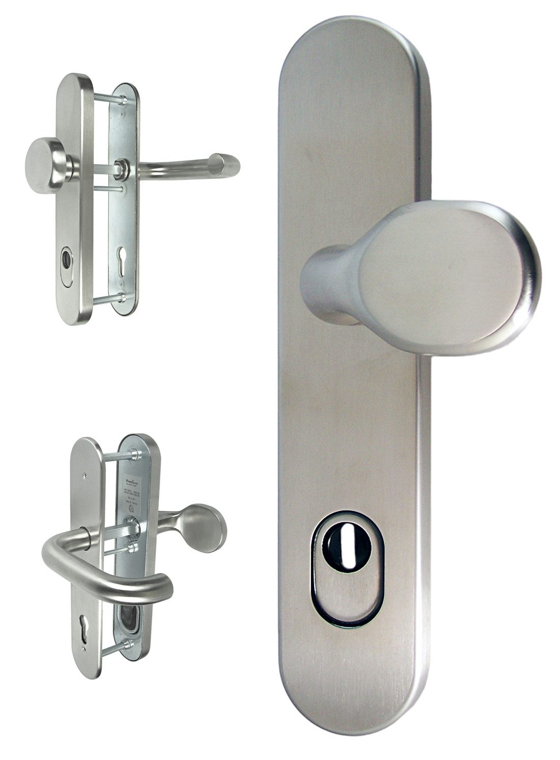 Häusler Onlinehandel GmbH Türbeschlag Haustür Schutzbeschlag 1586 U-Form HS-92mm ES1 Kn-Dr ZA, Stahleinlage im Innen- und Außenschild