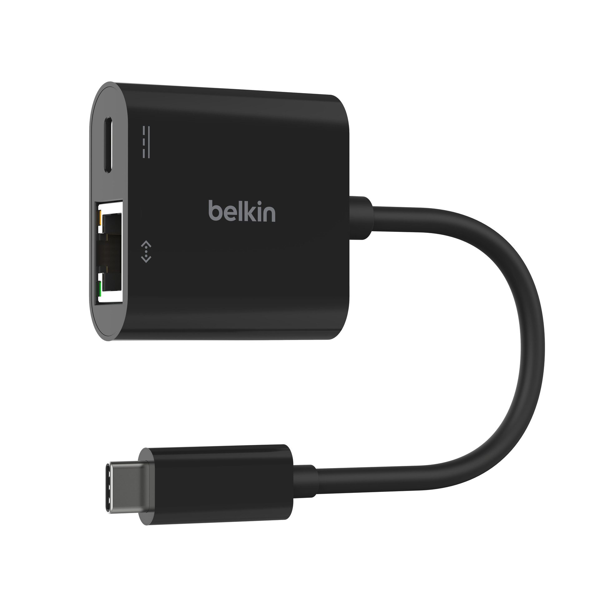 Belkin Connect USB-C zu Ethernet Adapter + 100 W Power Delivery Netzwerk-Adapter zu USB-C, 10/100/1000 Mbit/s, PD 3.0