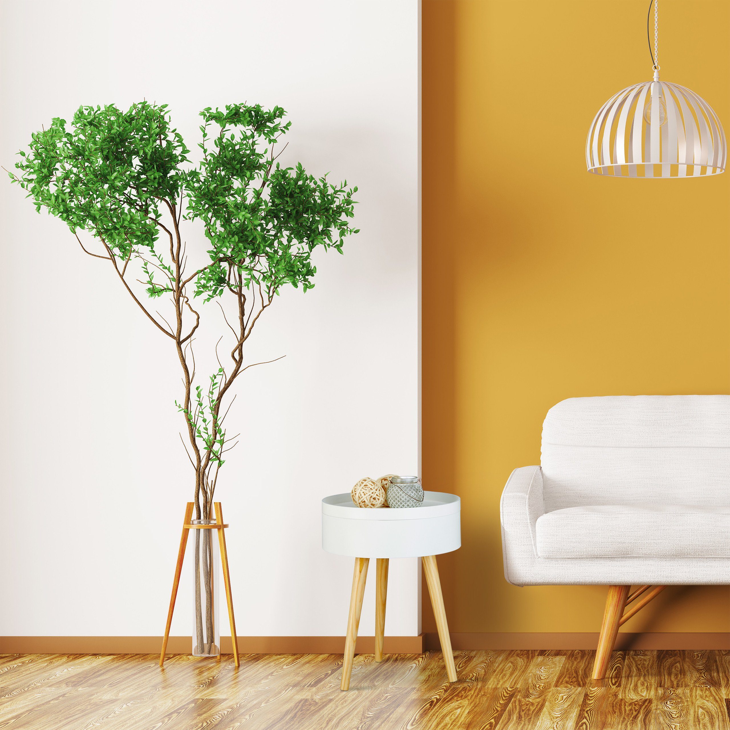 relaxdays Beistelltisch skandinavisch mit Tablett