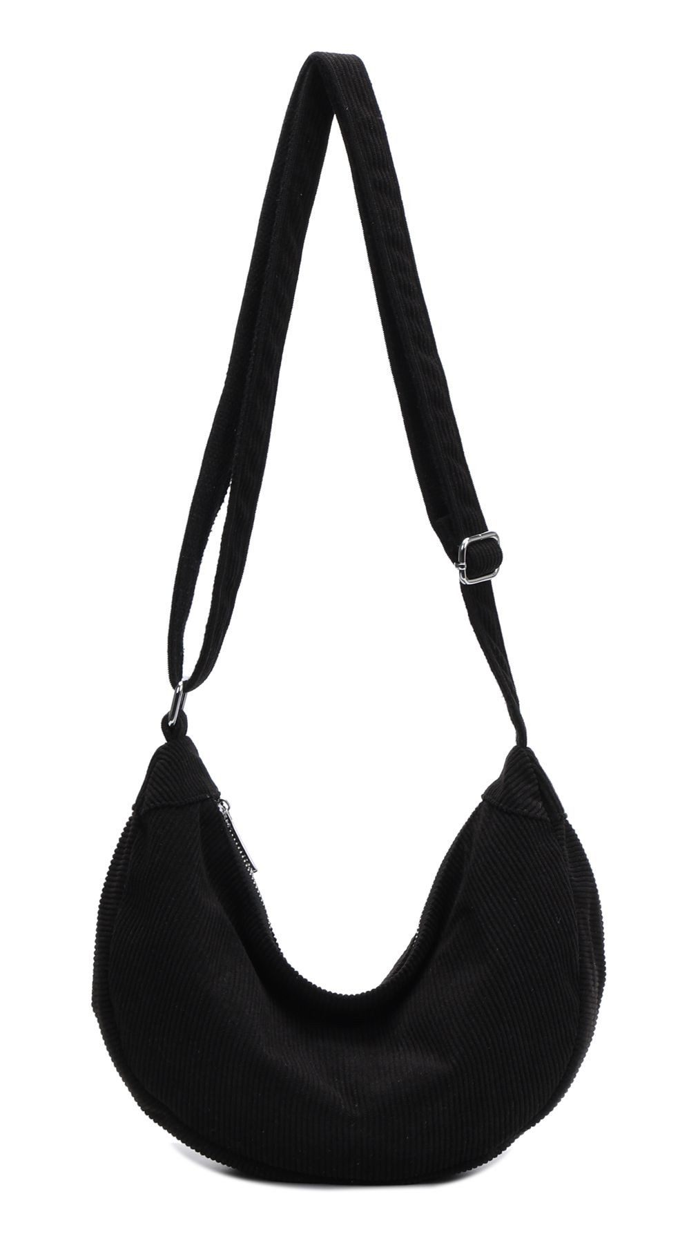 ITALYSHOP24 Schultertasche Damen Halbmond Tasche aus Cord Body Bag Umhängetasche CrossOver Urlaub, Crossbody Runde Cordtasche MOON Brust Slingtasche Freizeit Unisex Bag