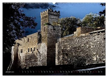 CALVENDO Wandkalender Burgen - Geheimnisvolles Mittelalter (Premium, hochwertiger DIN A2 Wandkalender 2023, Kunstdruck in Hochglanz)