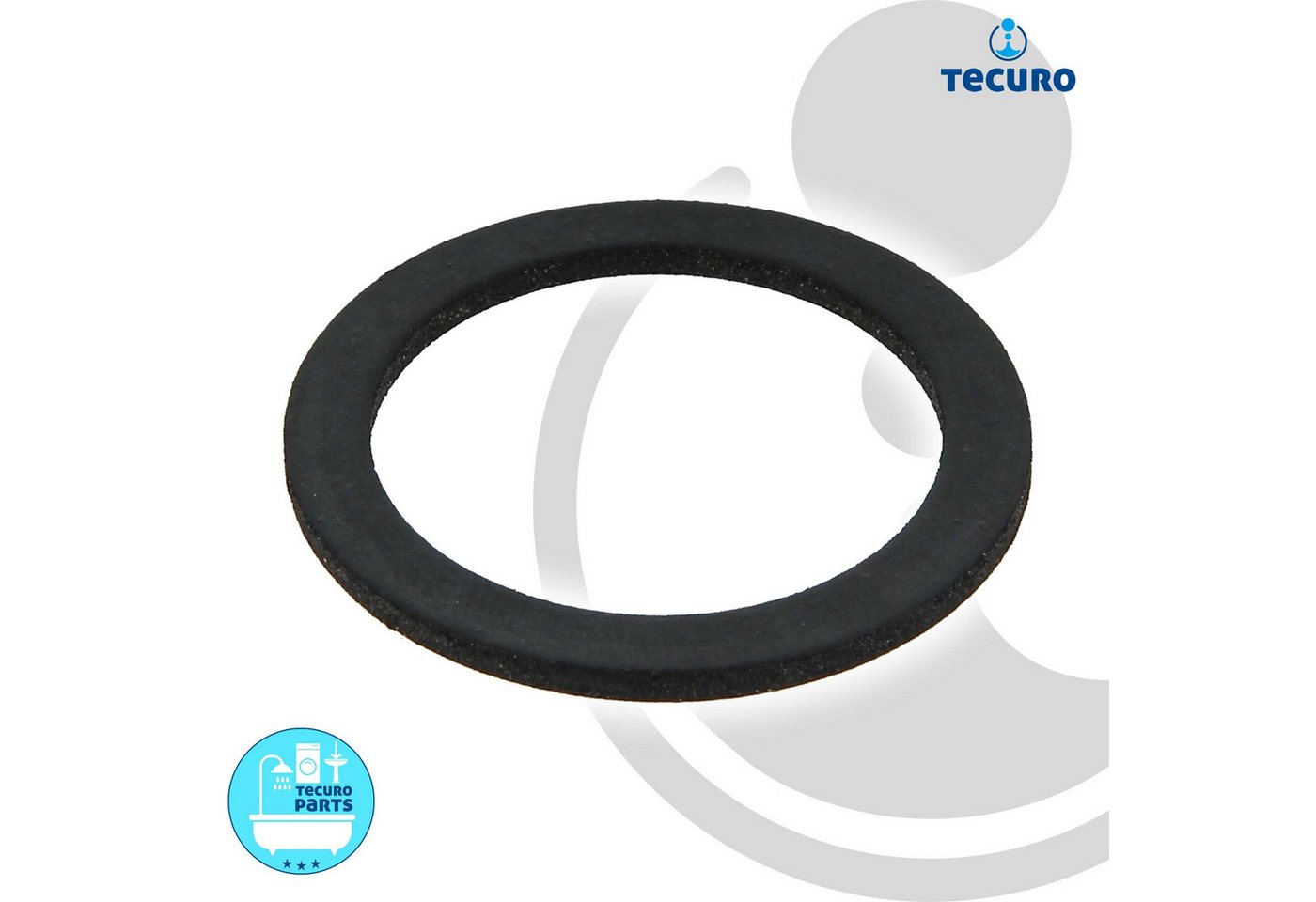 Thumbnail - tecuro Siphon Gummi-Flachdichtung f. Siphon Überwurfm. 1 1/2 Zoll (45 x 36 x 2mm)