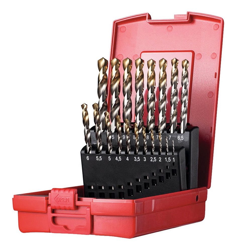 Dormer Spiralbohrer, Set 1-10 mm x0,5 in A002 in Box 118G Typ N 4xD 19-teilig Tin Tip