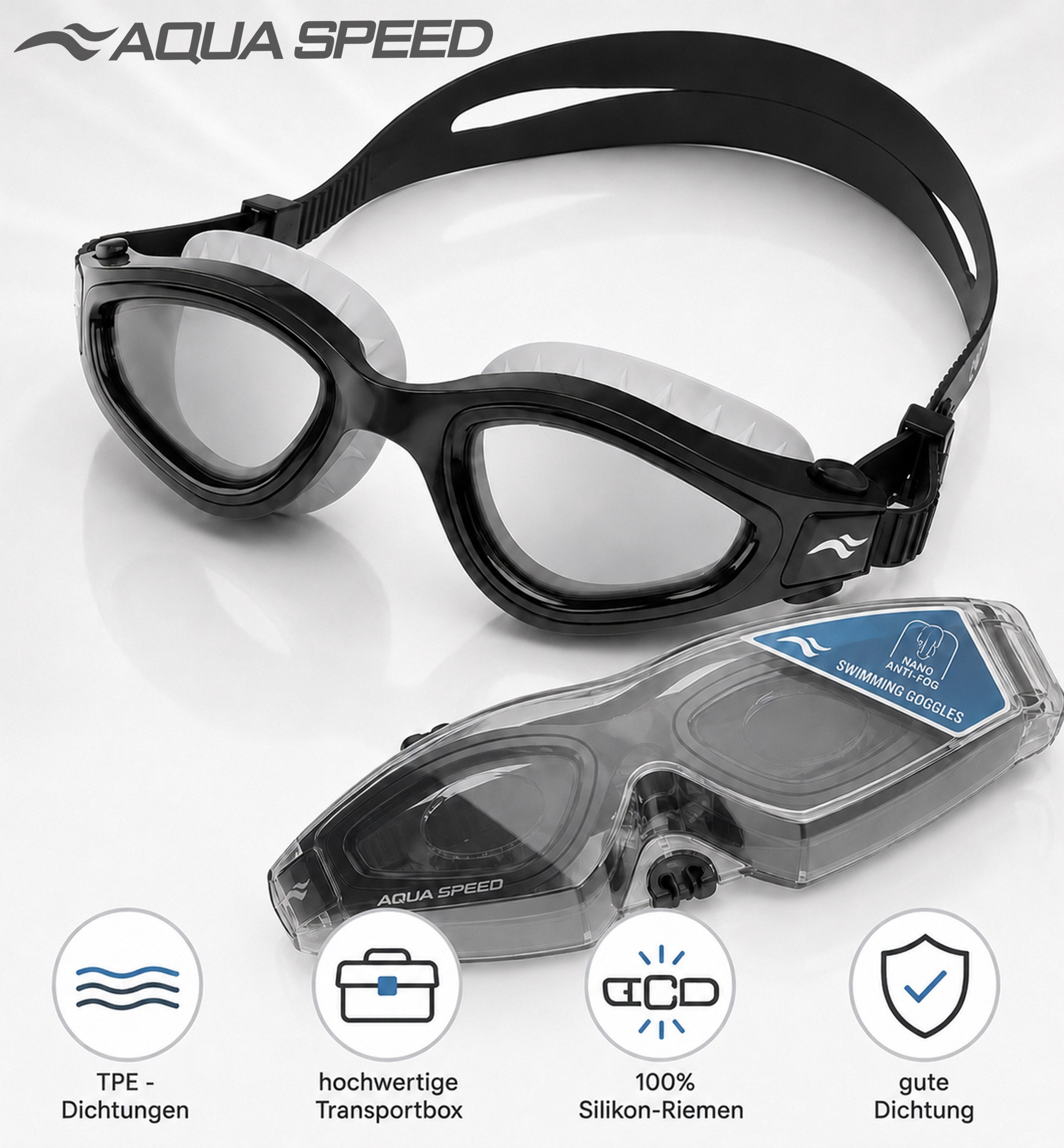 Aqua Speed Schwimmbrille AQUA SPEED AURORA Nano - Antibeschlagbeschichtung UV-Schutz