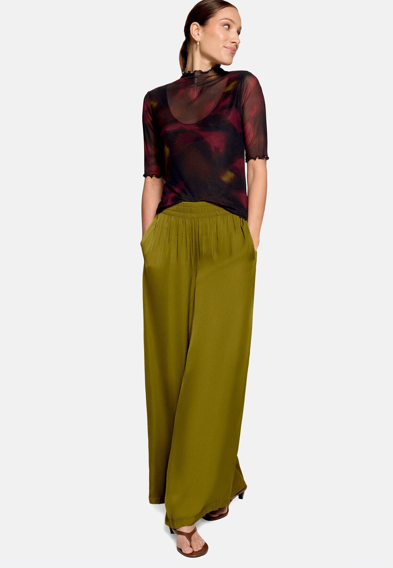 Zero Kurzarmshirt Damen mit Muster (1-tlg) Material