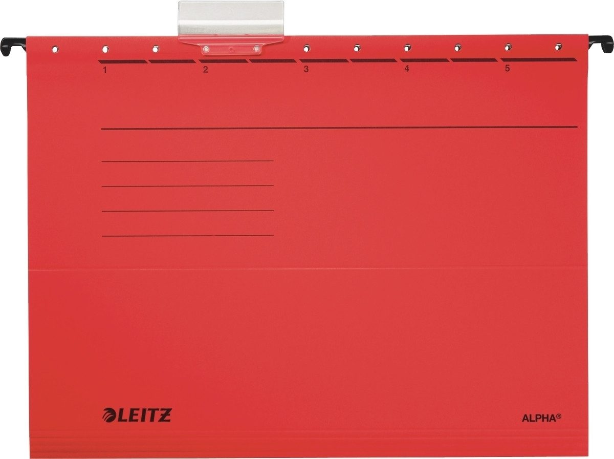 LEITZ Hefter Hängemappe Alpha 250g/qm Karton rot VE=5 Stück