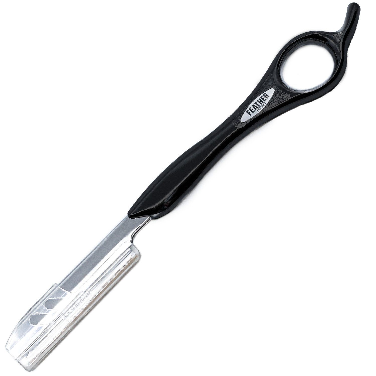 Feather Haarschneider Styling Razor Haarmesser schwarz Klinge Regular Type EX, inkl. 10 Ersatzklingen, wechselbare Klinge