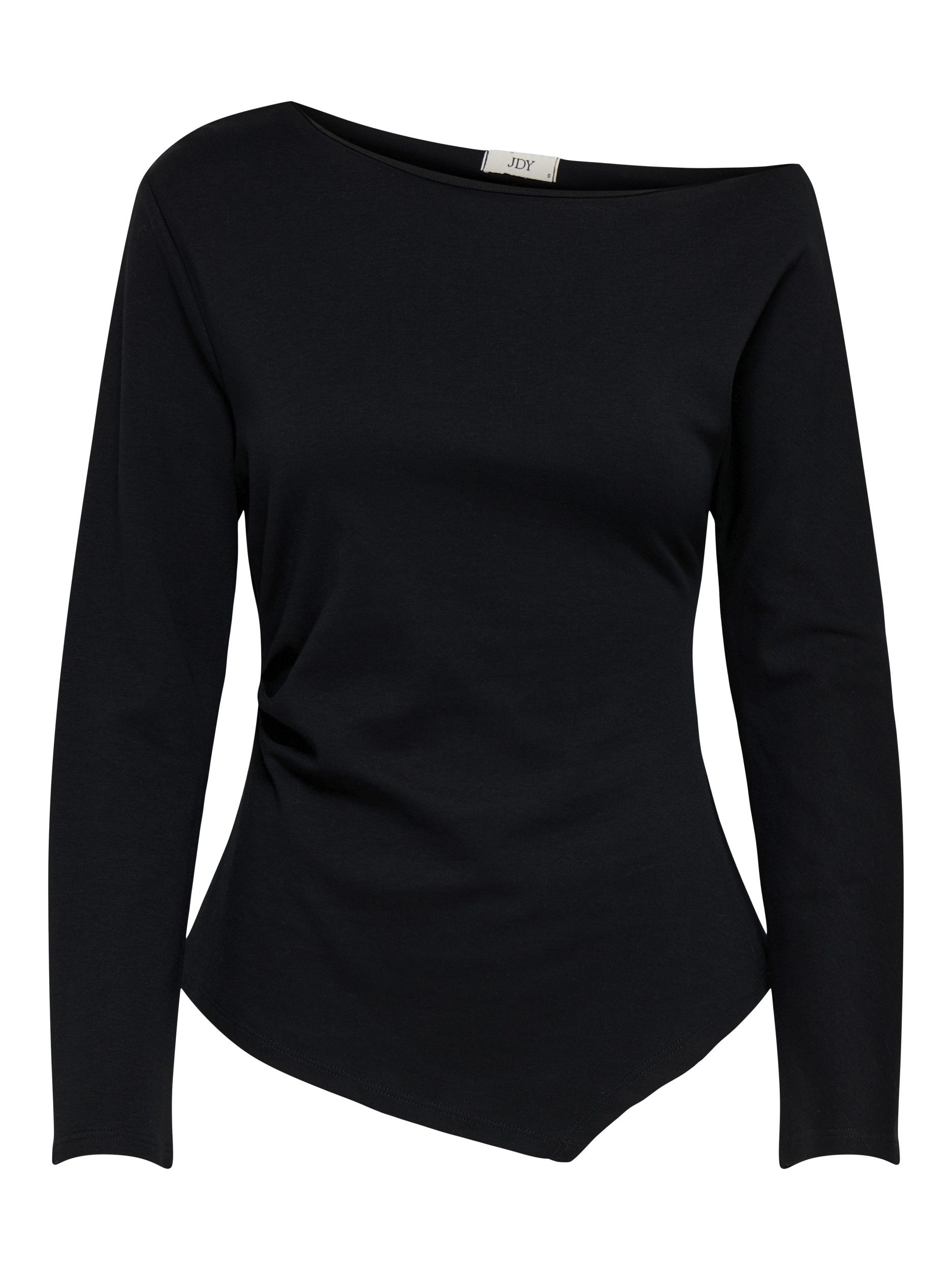 JDY T-Shirt JDYCATIE L/S ASSYMETRIC TOP JRS, Black