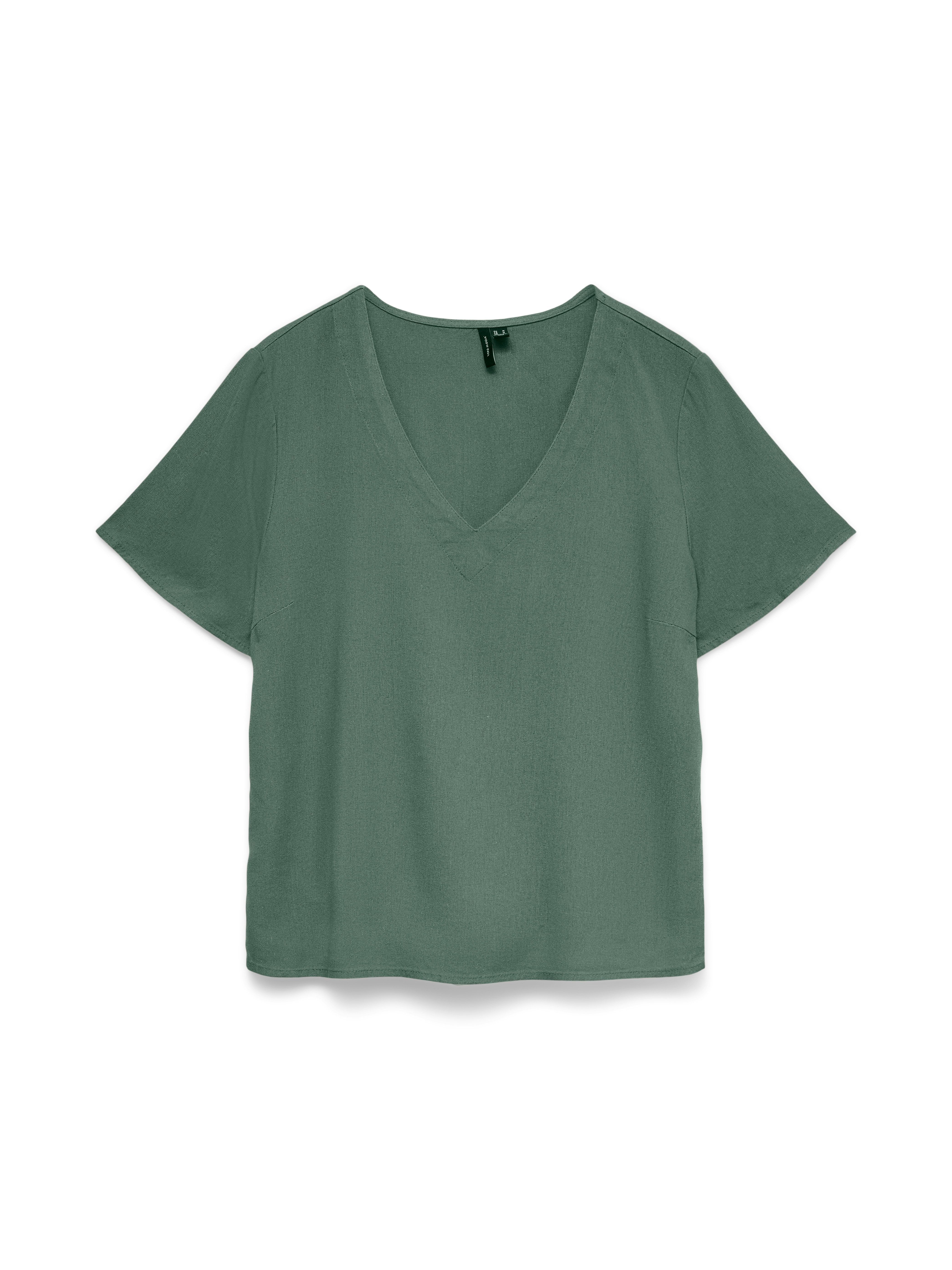 Vero Moda Blusenshirt VMMYMILO S/S V-NECK TOP WVN GA mit klassischem Schnit günstig online kaufen