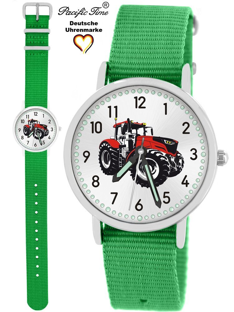 Pacific Time Quarzuhr Kinder Versand Gratis Mix Design grün rot - und Match Wechselarmband, Traktor Armbanduhr