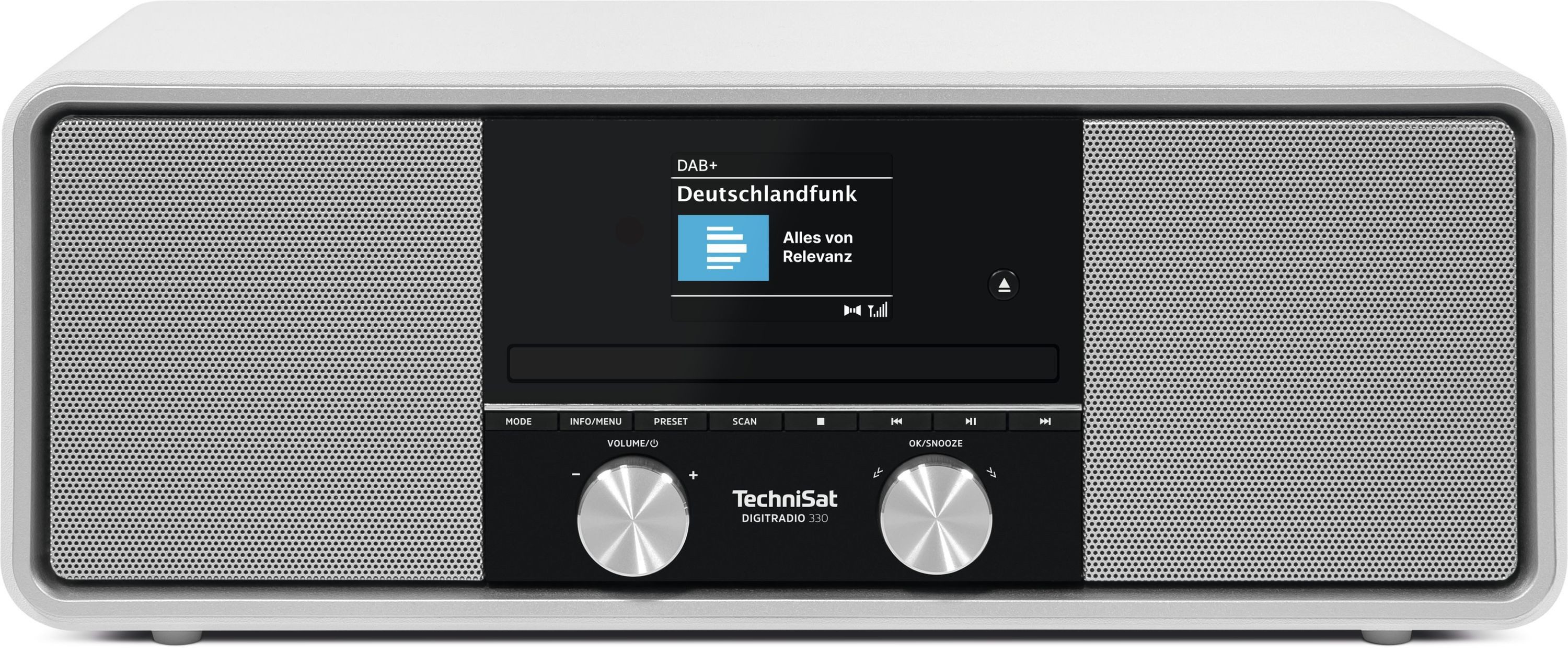 TechniSat DIGITRADIO 330 Digitalradio (DAB) (Digitalradio (DAB), FM-Tuner mit RDS, 10 W, UKW, CD-Player, Bluetooth, USB, Farbdisplay, Wecker, Fernbedienung)