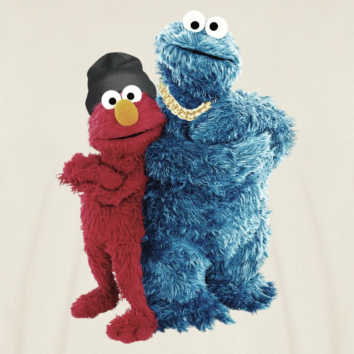 Spreadshirt T-Shirt Sesamstraße Gangster Krümelmonster & Elmo Männer Premium T-Shirt (1-tlg)