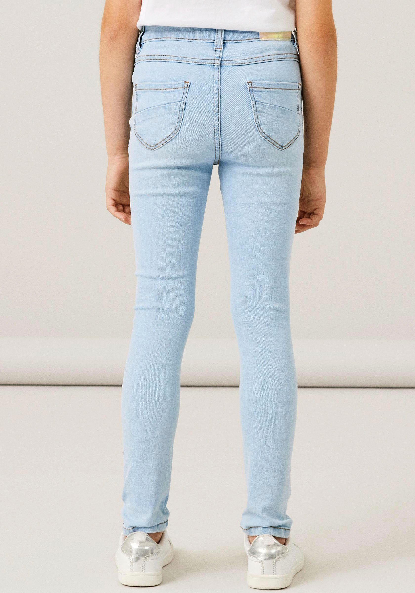 1180-ST HW Stretch Denim NKFPOLLY Skinny-fit-Jeans SKINNY NOOS Blue Name mit JEANS It Light