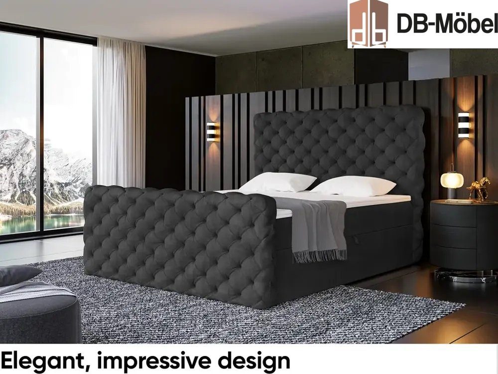DB-Möbel Boxspringbett "RUBEN"mit Bettkasten - Gepolstert günstig online kaufen