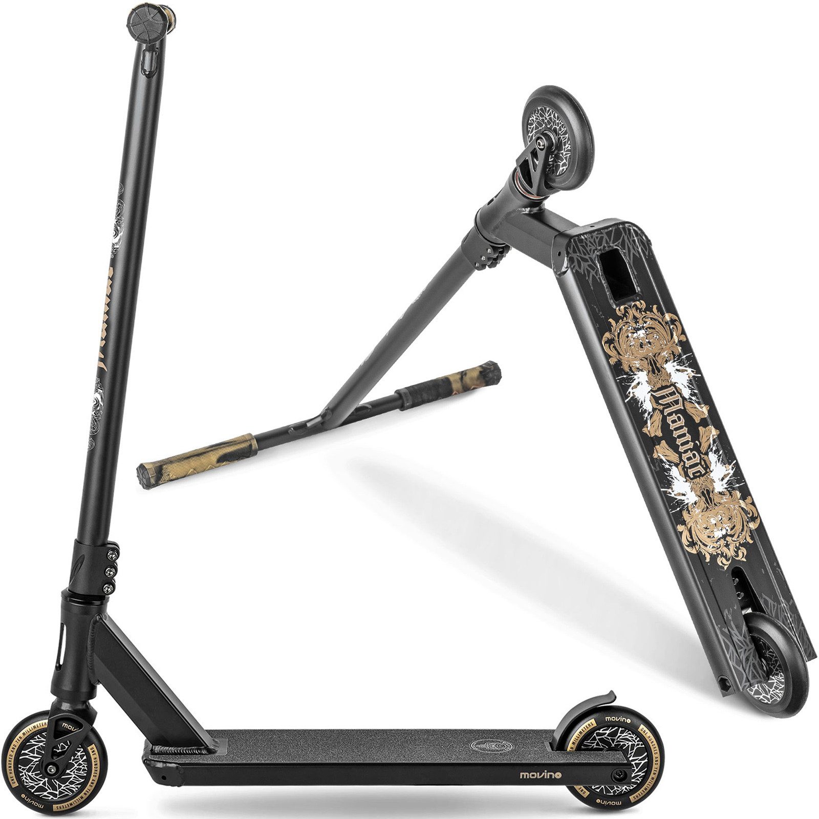 Movino Stuntscooter Stunt-Scooter MOVINO MANIAC Street-Deck Box-Cut IHC ABEC9 Fullcore