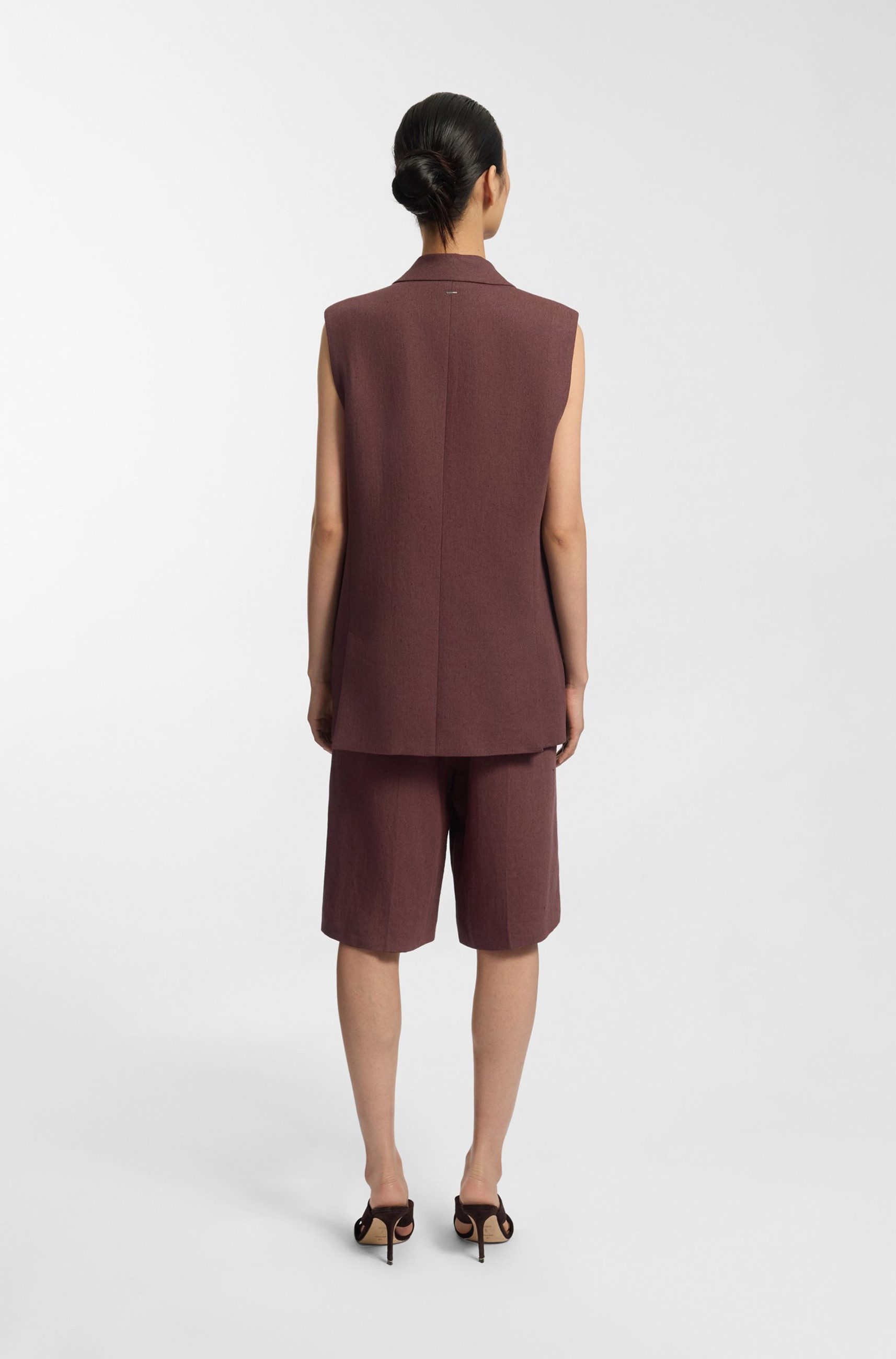 BOSS Shorts Tianala aus Leinen-Mix (1-tlg)