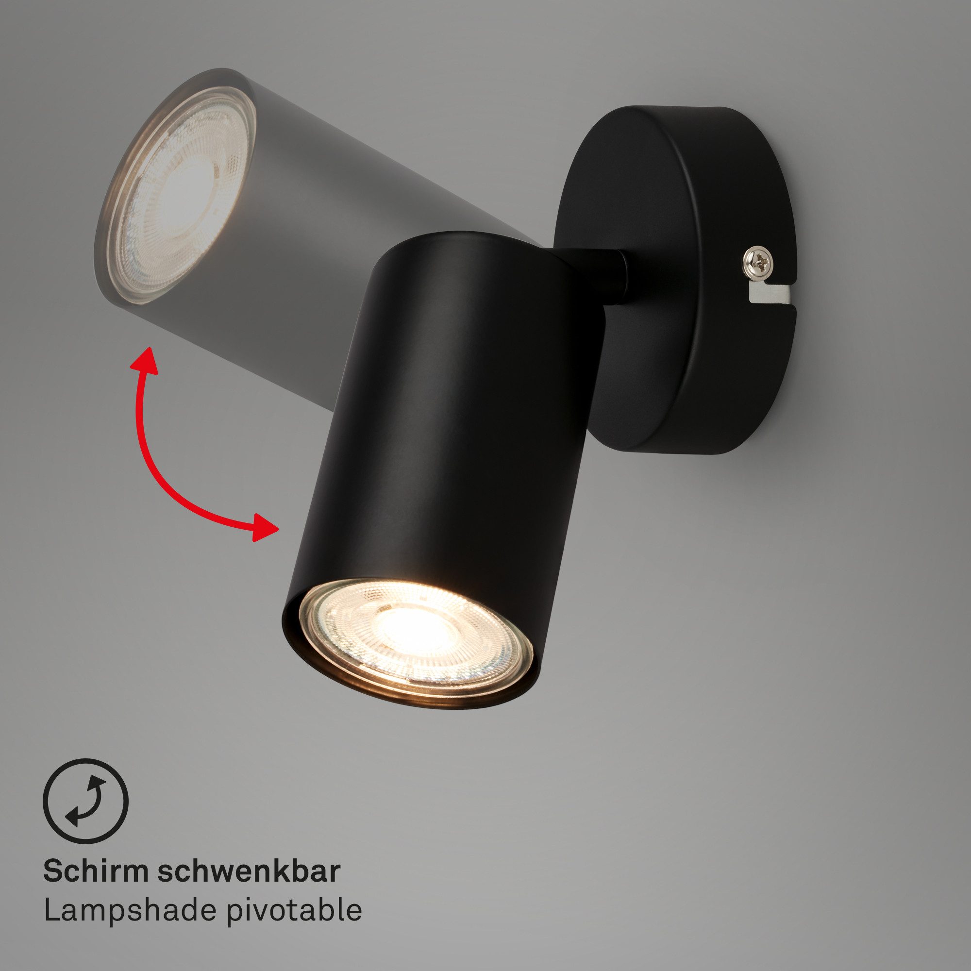 Briloner Leuchten Deckenleuchte LED Wandlampe Deckenlampe innen Schlafzimmer Wohnzimmer GU10, 1-flammig -Doppelpack, ohne Leuchtmittel, Abhängig vom Leuchtmittel - Warmweiß / Neutralweiß / Kaltweiß, Wandlampe Innen 80 x 15,5 cm Silberfarbig max. 9W GU10 Kinderzimmer
