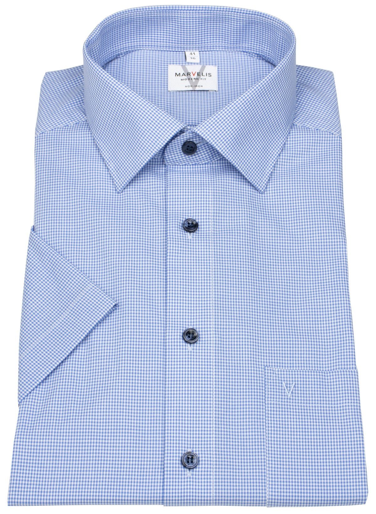 MARVELIS Kurzarmhemd Modern Fit leicht tailliert günstig online kaufen