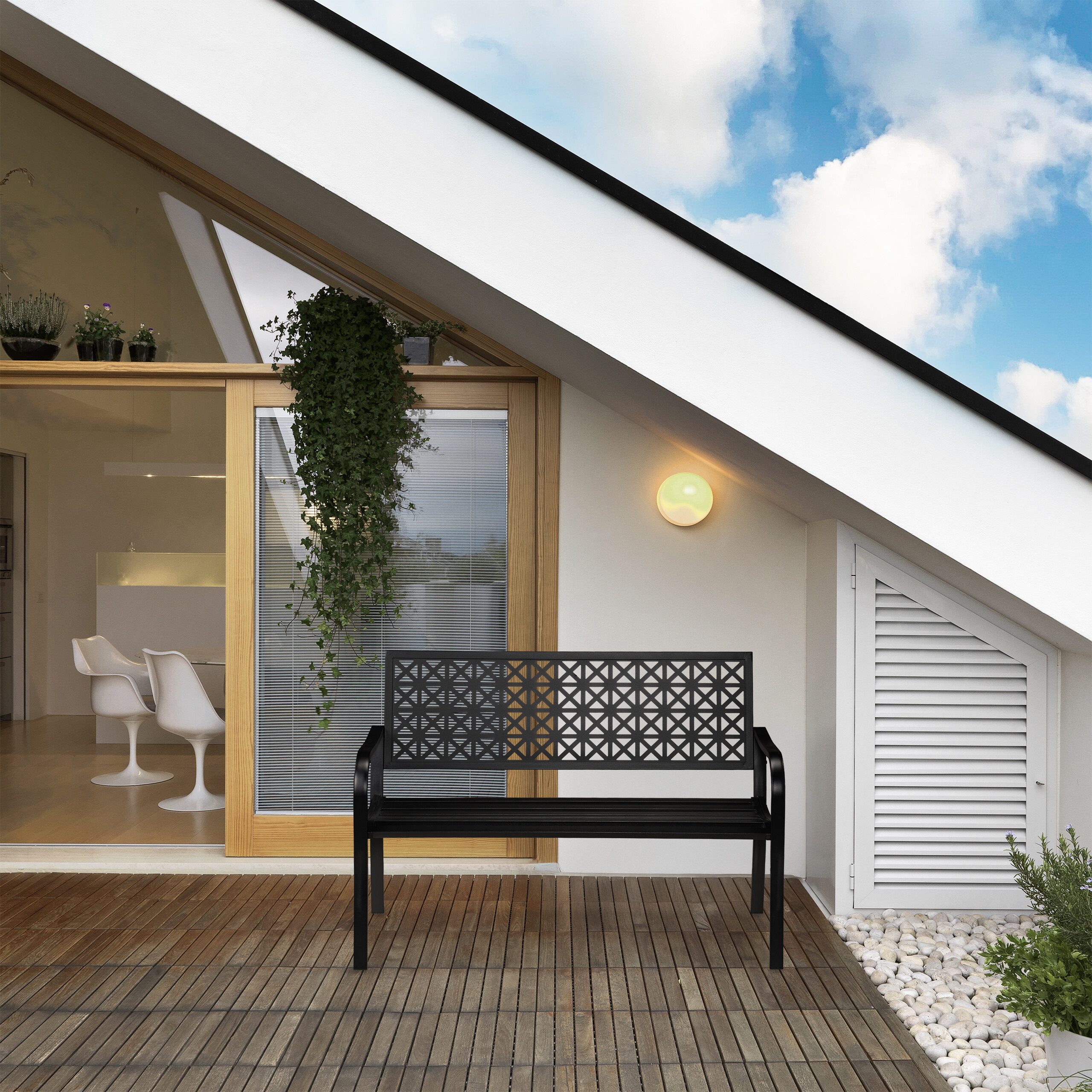 relaxdays Gartenbank geometrisches Must günstig online kaufen