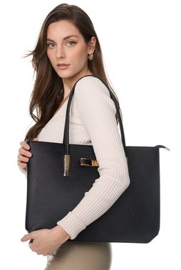 Vanessa & Melissa Shopper T01, Damen Handtasche, vielseitige Schultertasche große Tasche schwarz