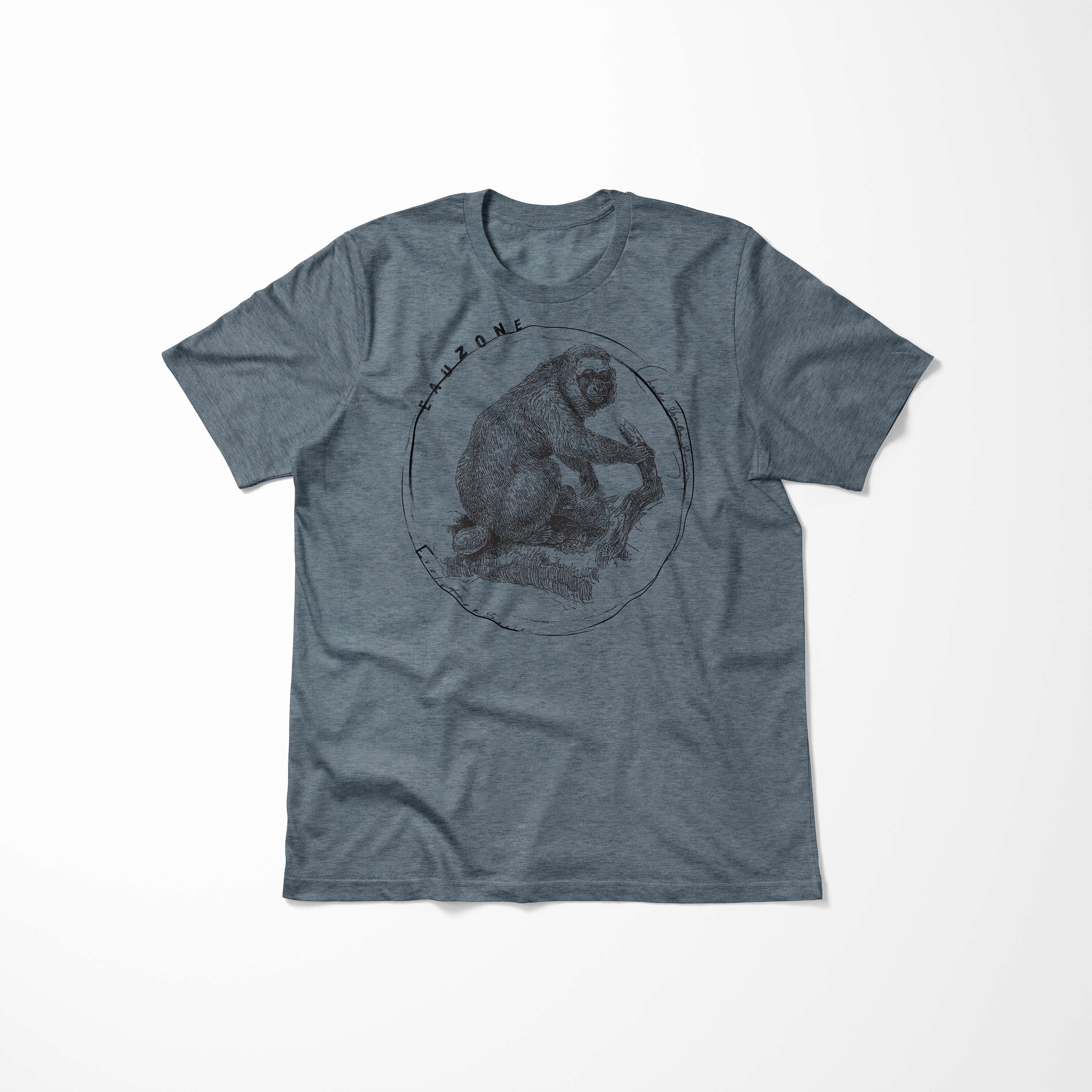Kahlkopf-Saki Evolution T-Shirt T-Shirt Indigo Sinus Herren Art